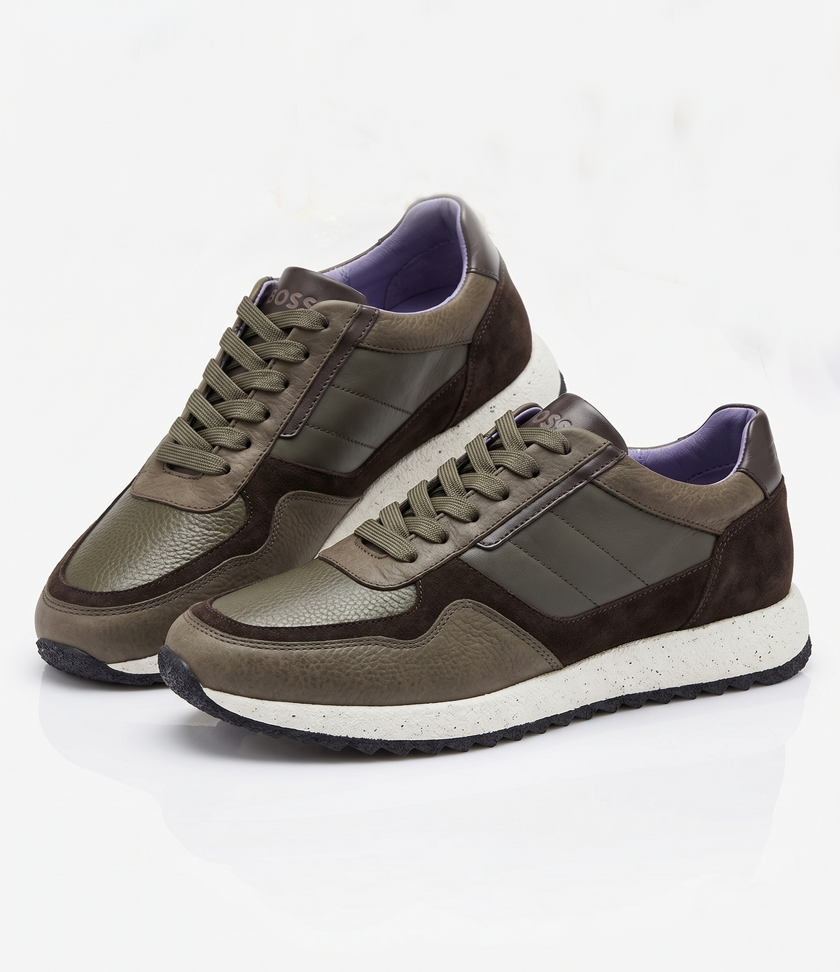 Baskets Premium – Cuir Olive