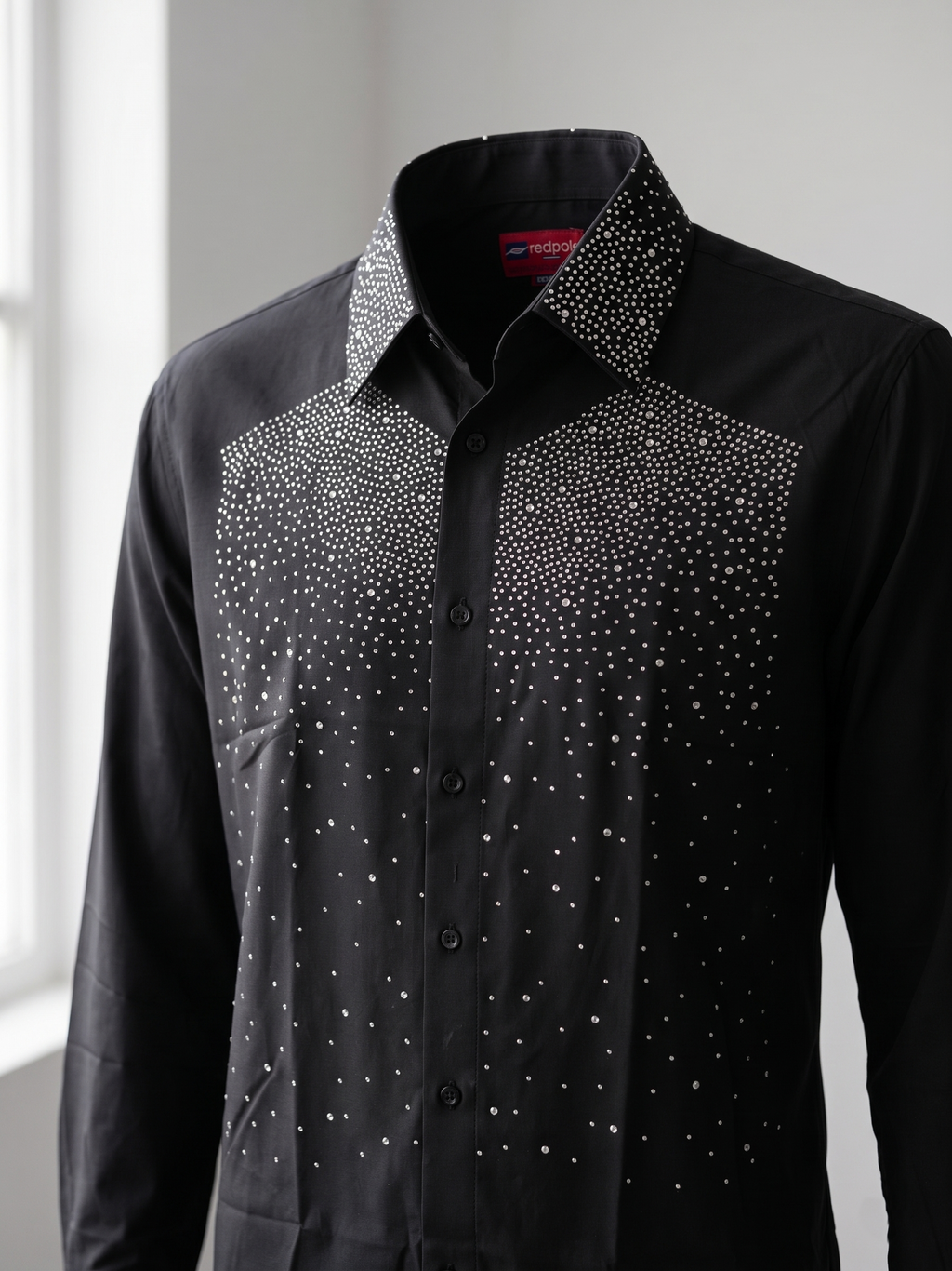 Chemise Noire « Nuit Étoilée » à Strass