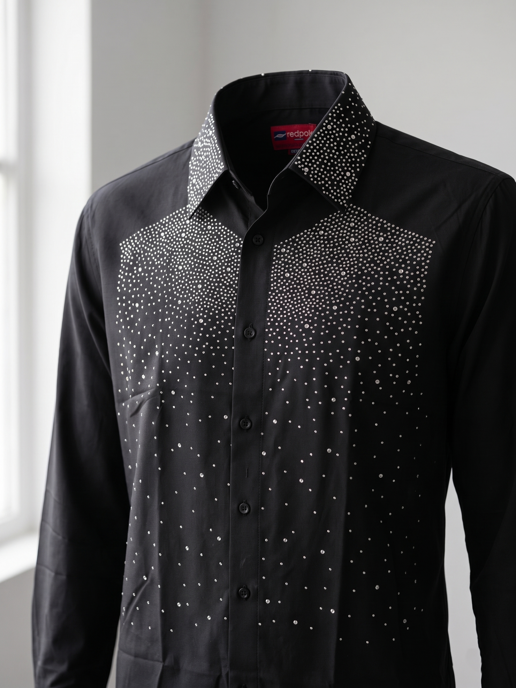 Chemise Noire « Nuit Étoilée » à Strass