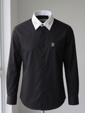 Chemise Édition Prestige : Noir Profond & Col Contrastant