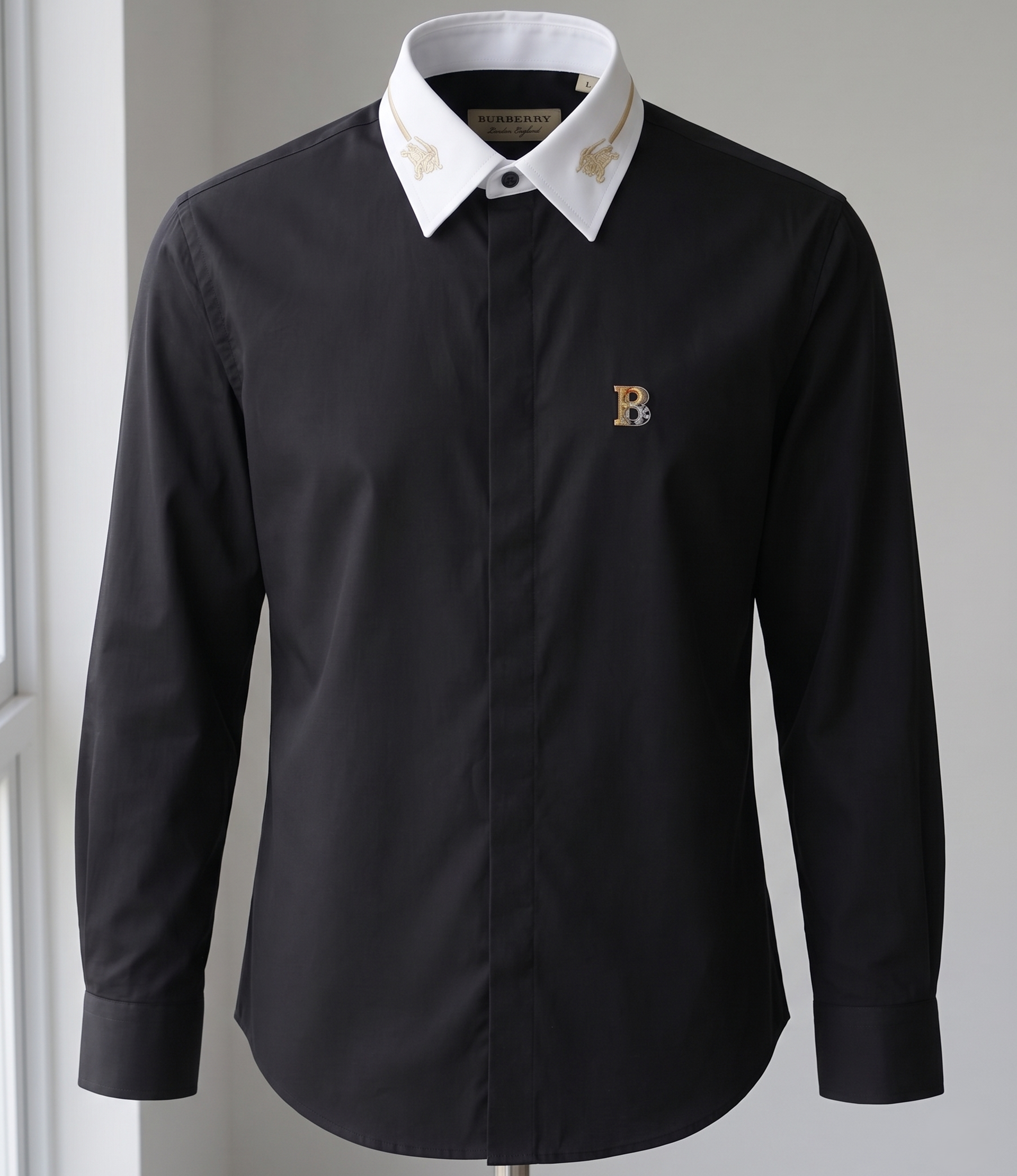 Chemise Édition Prestige : Noir Profond & Col Contrastant