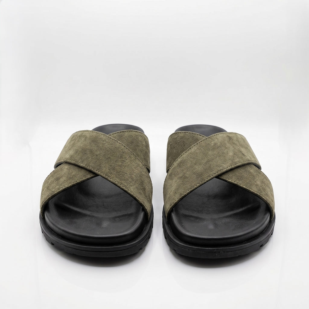 Sandal daim Vert olive