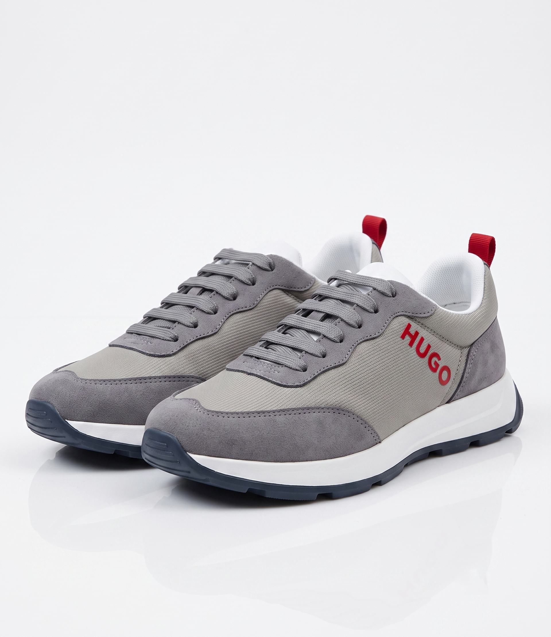 Sneakers en Daim et Mesh Gris & Rouge