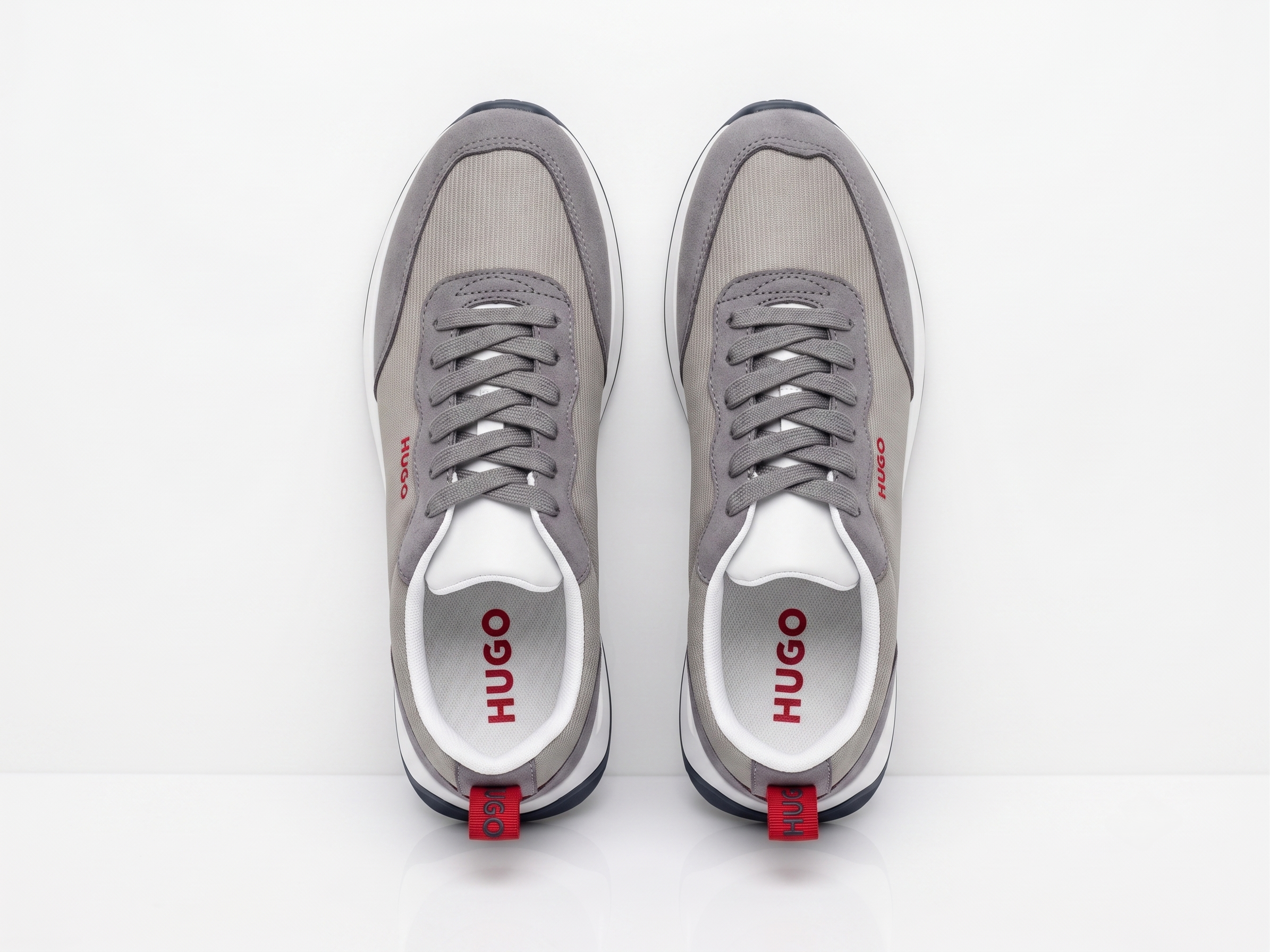 Sneakers en Daim et Mesh Gris & Rouge