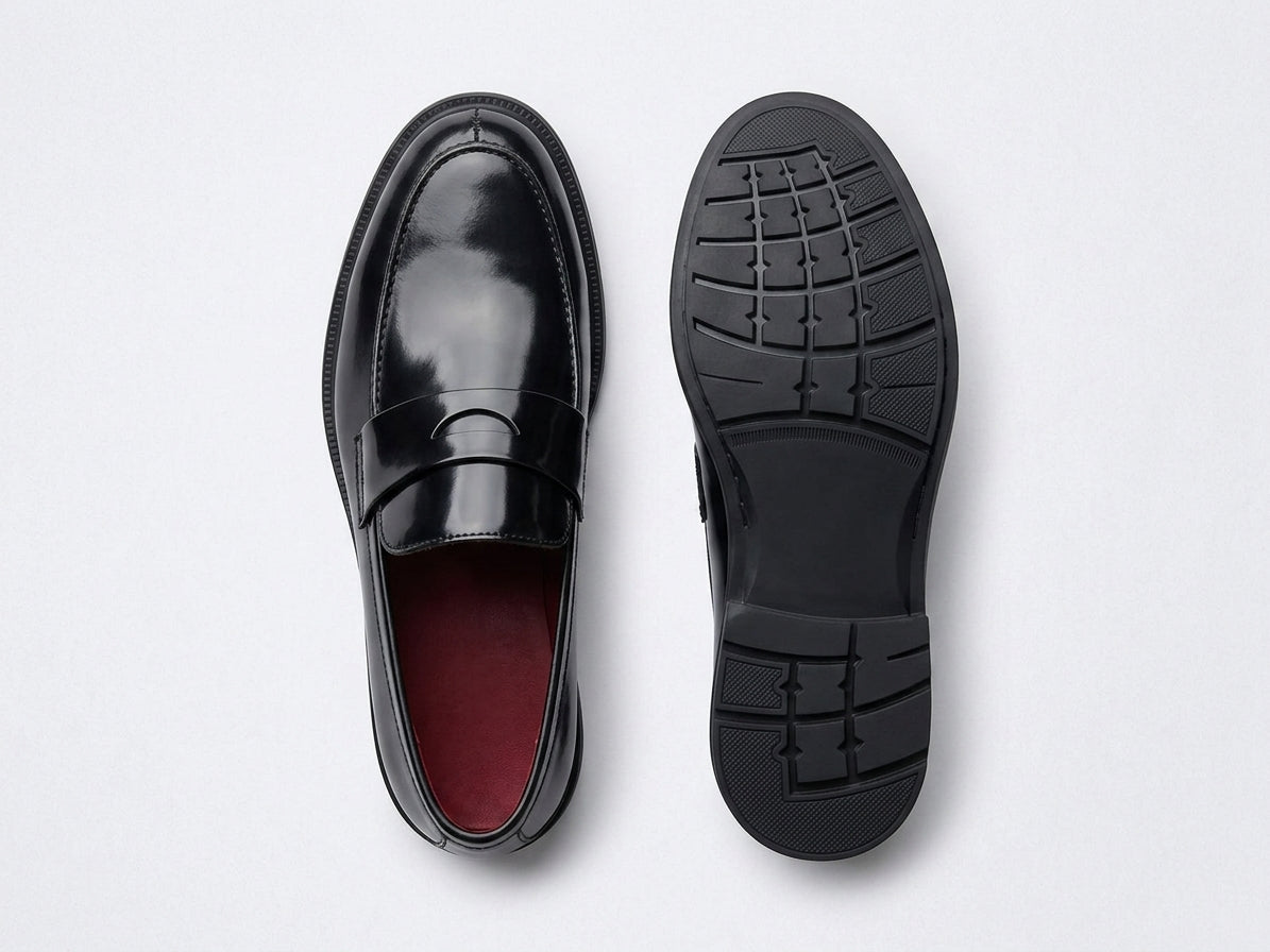 Mocassins Chunky en Cuir Noir