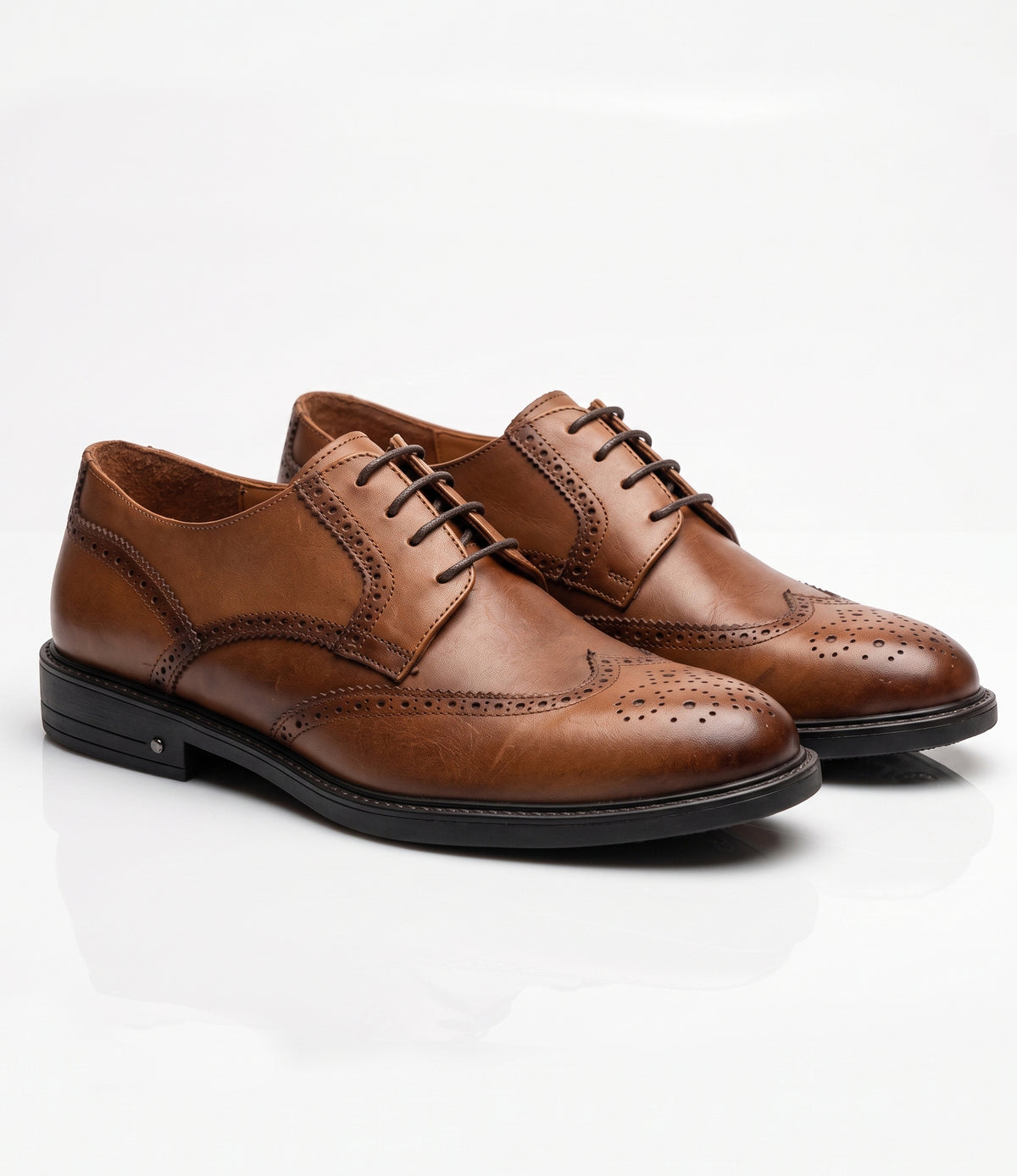 Chaussures Derby en Cuir Marron