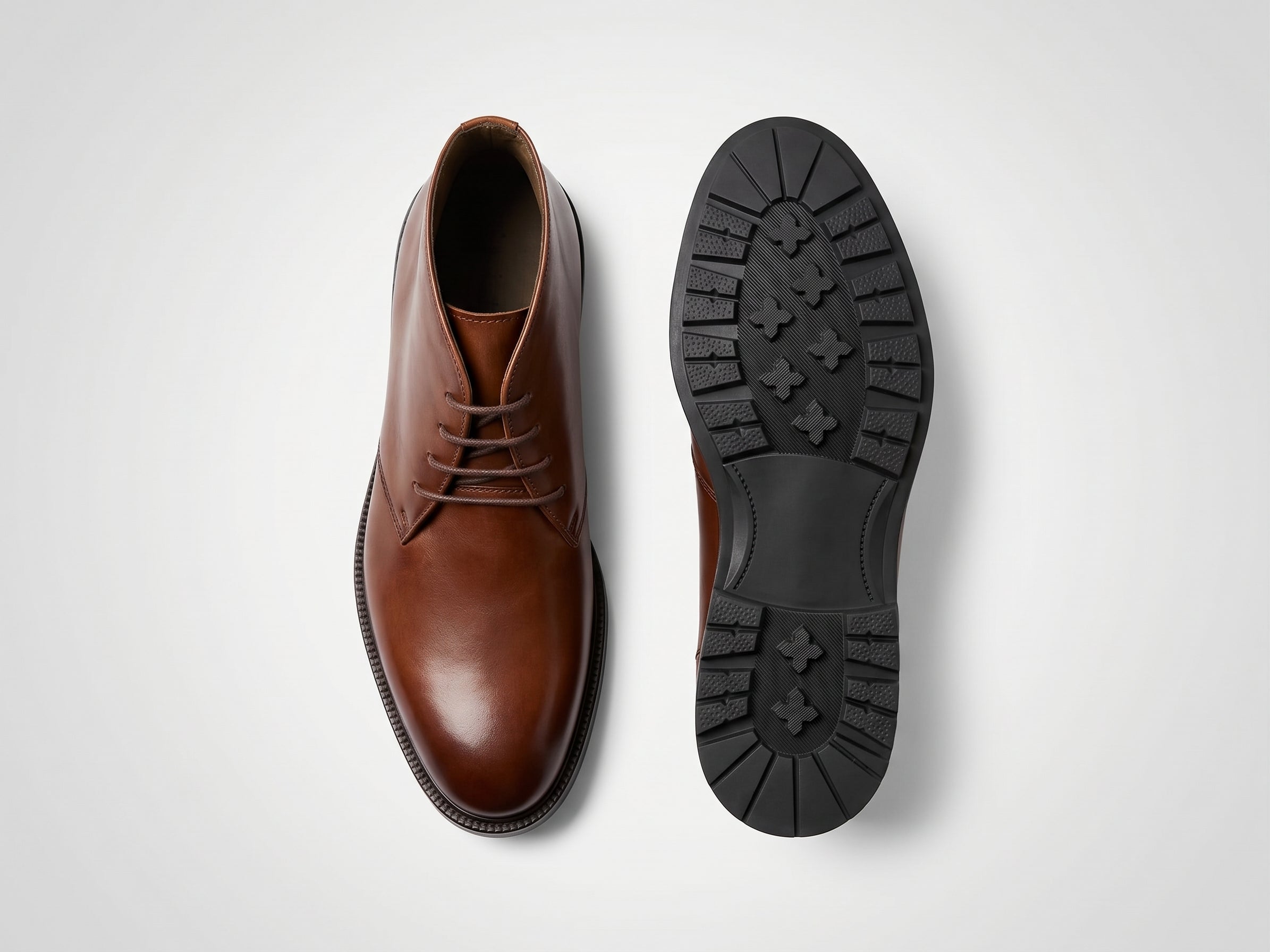 Chaussure Chukka en Cuir Marron