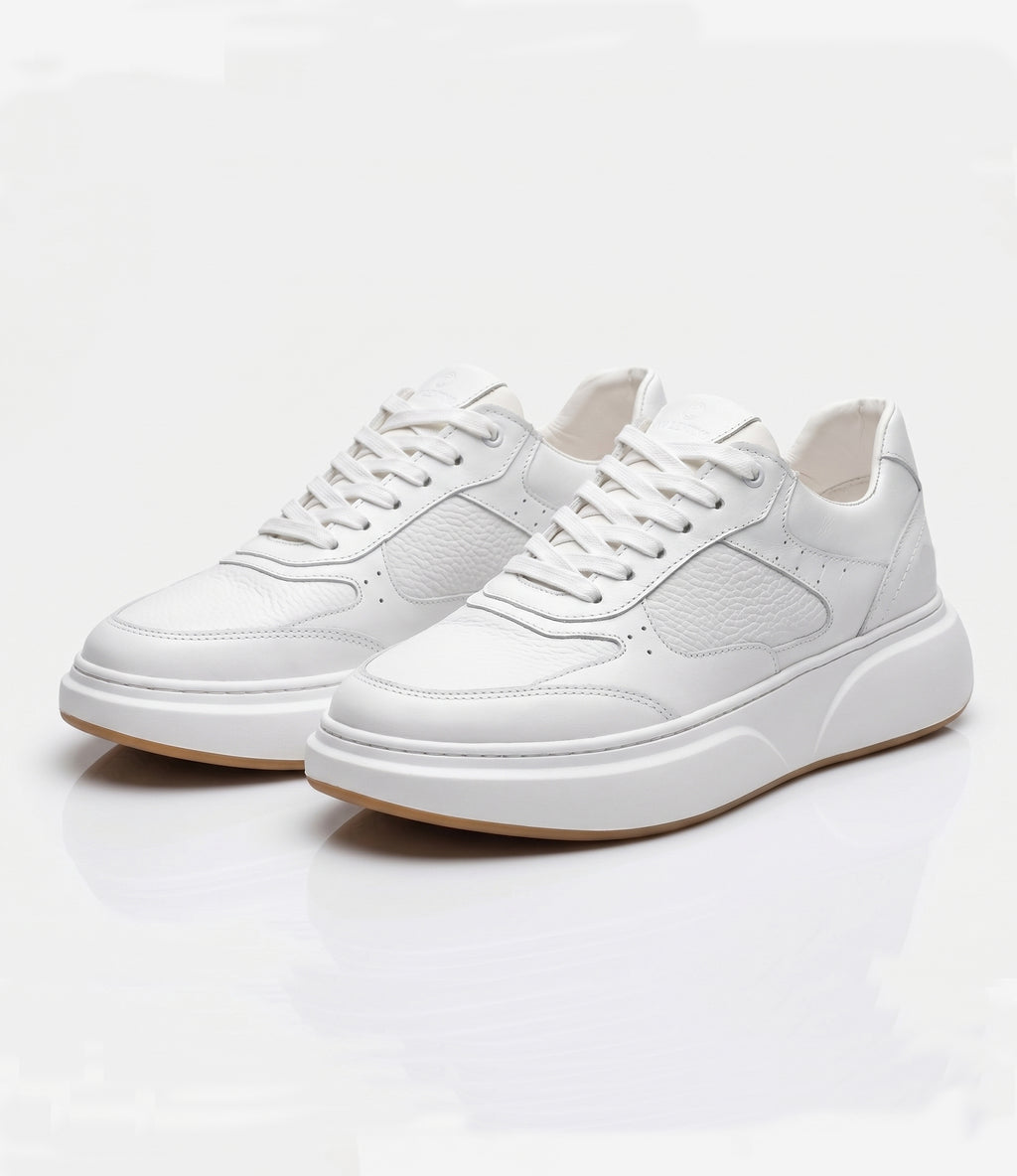 Sneakers Chunky en Cuir Blanc Premium