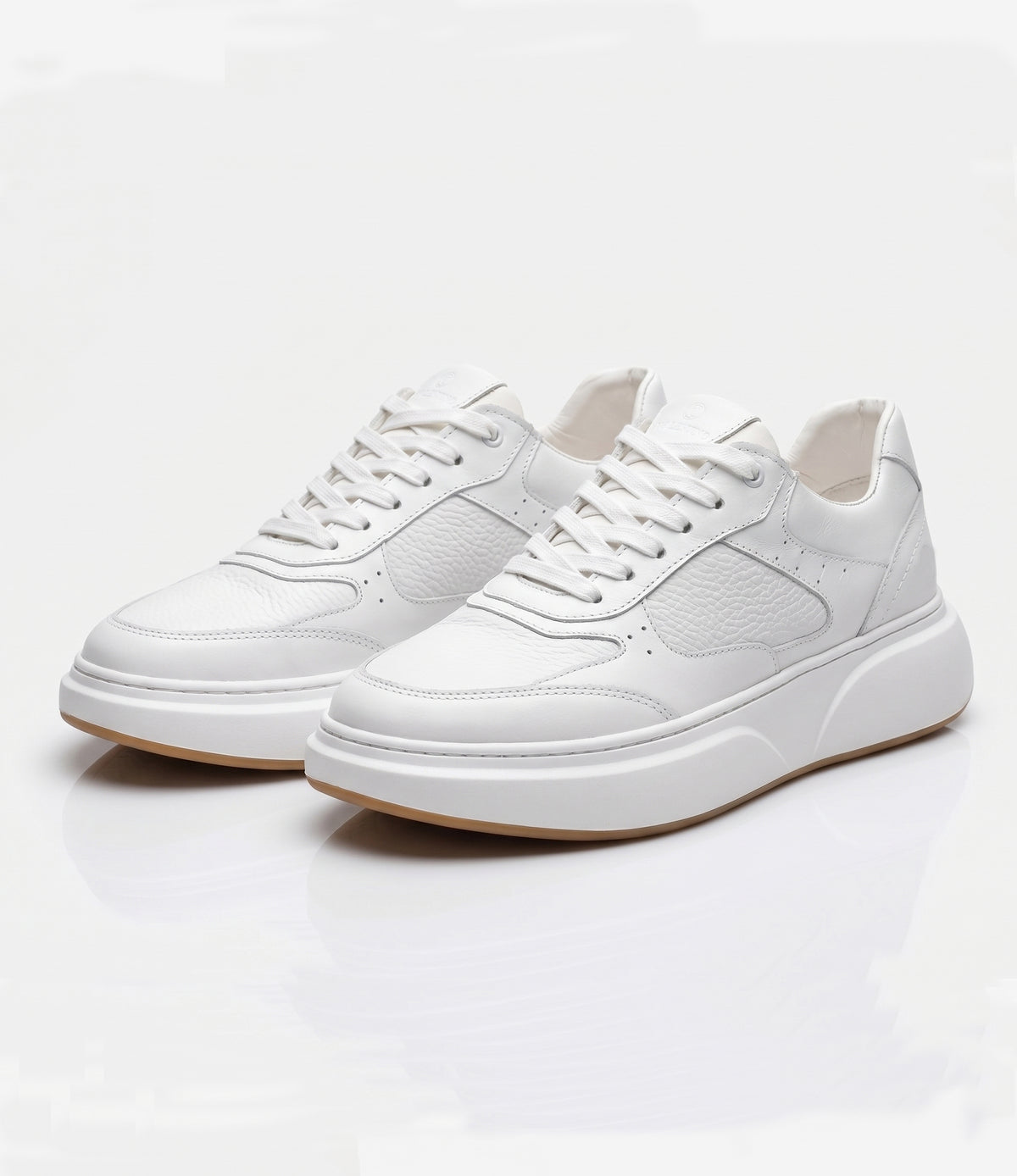 Sneakers Chunky en Cuir Blanc Premium