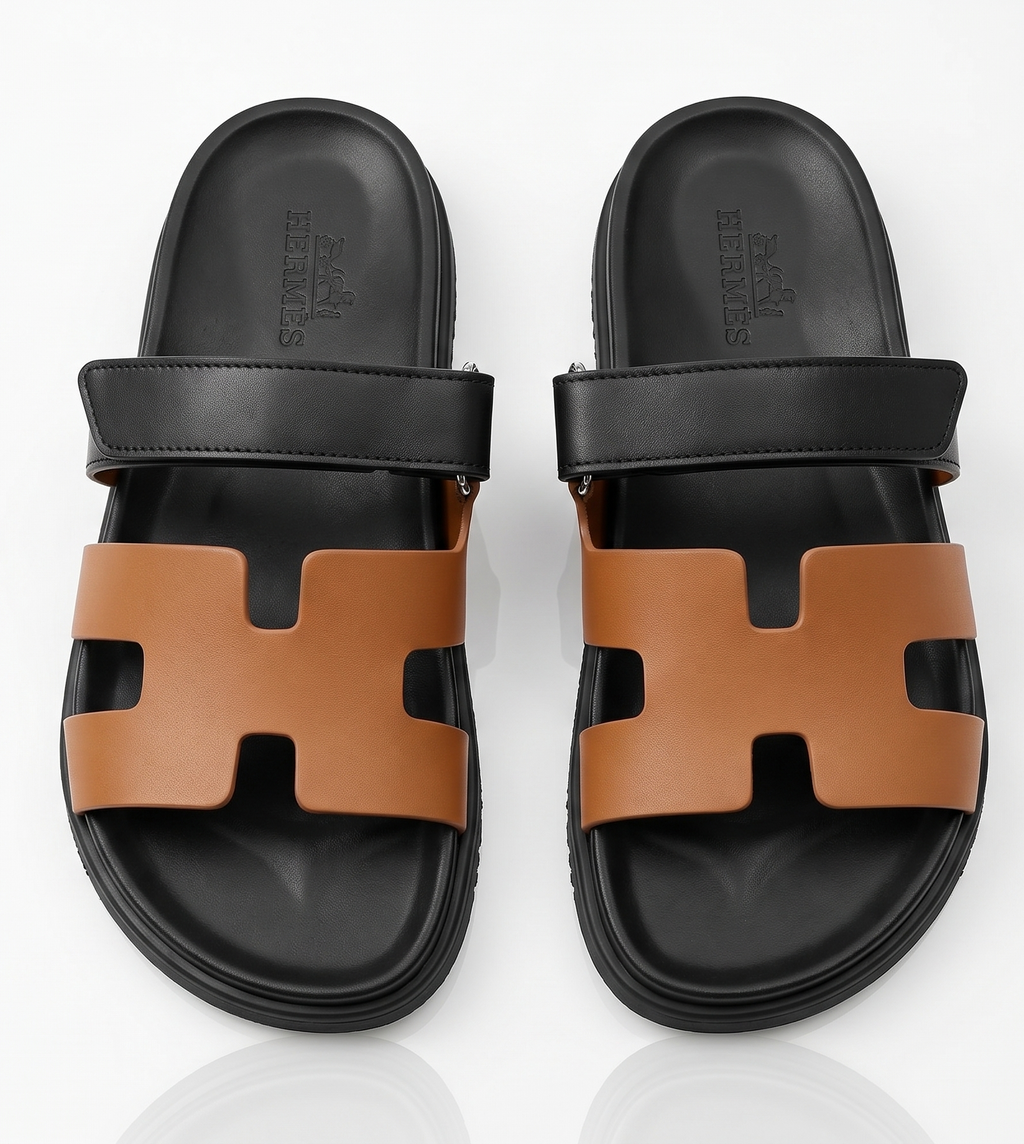 Sandales en Cuir Bicolore Premium