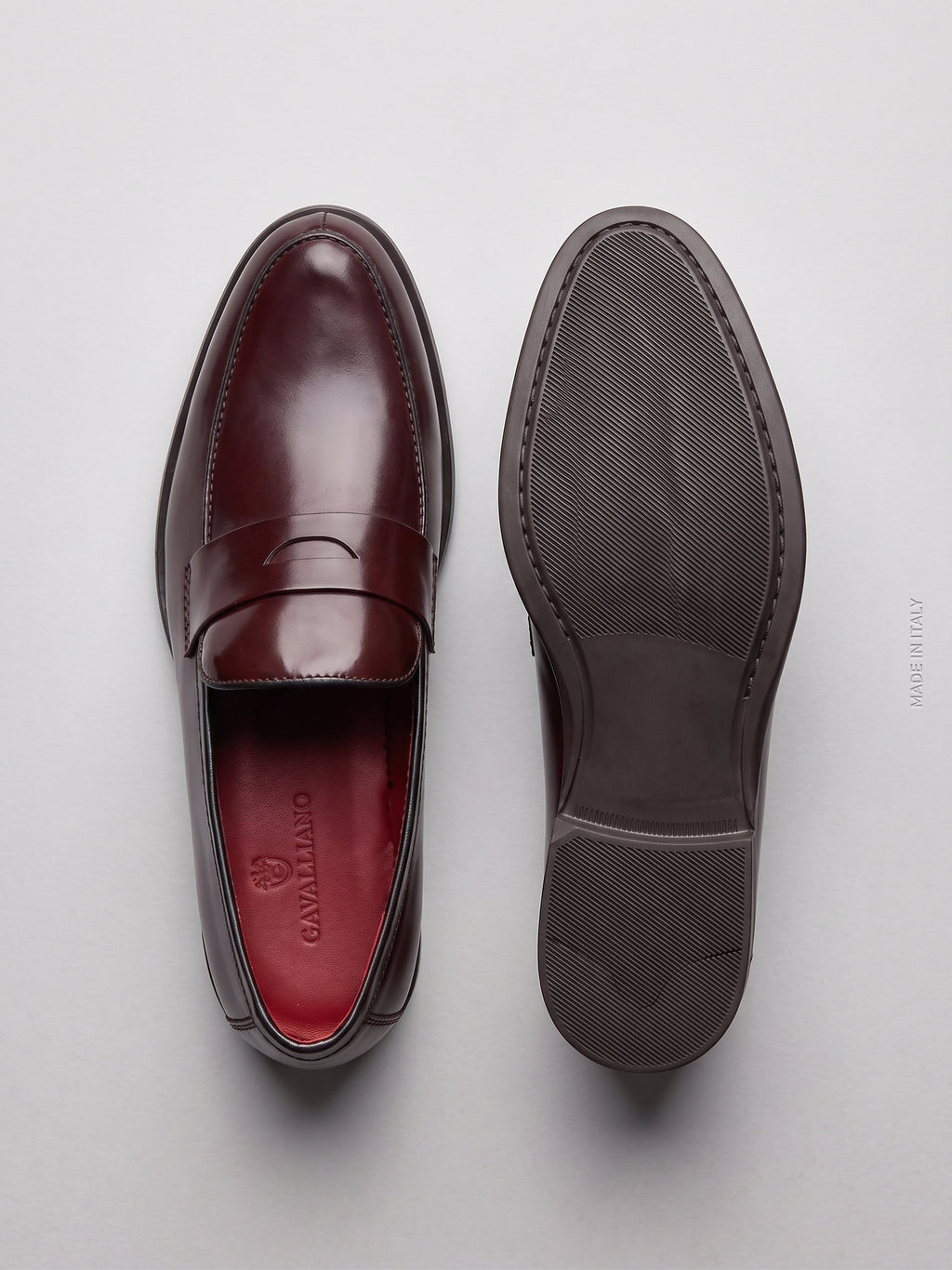 Mocassins Penny Loafers en Cuir Verni Bordeaux