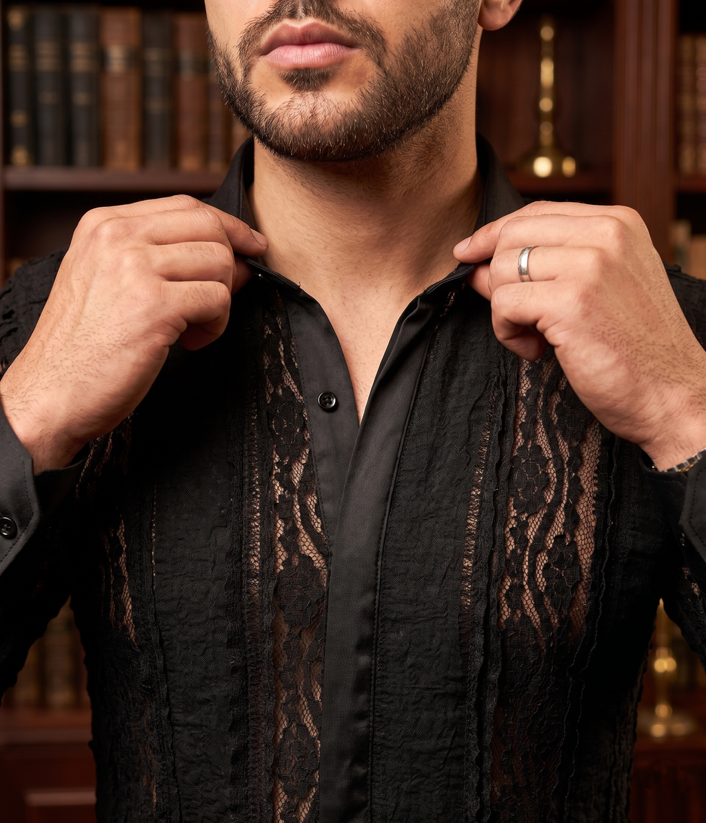 Chemise en Dentelle Noire