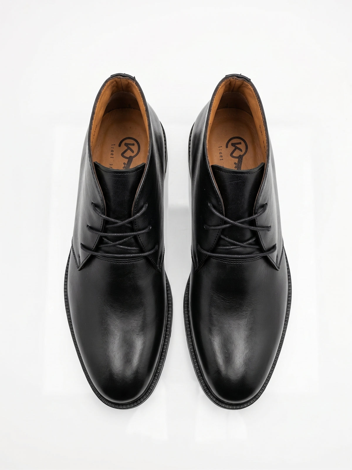 Chaussure Derby en Cuir Noir Lisse