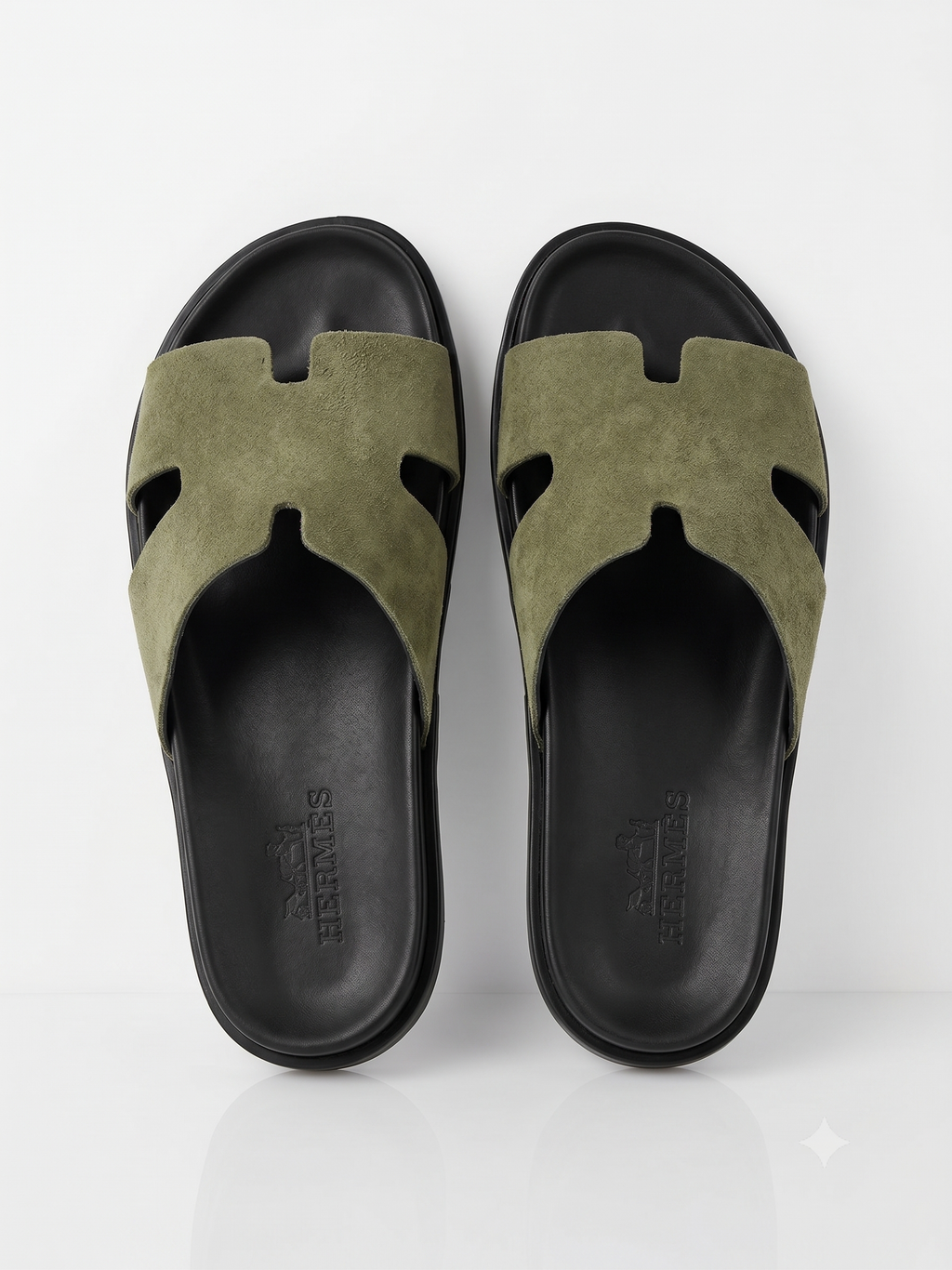 Sandales Minimalistes en Vert Kaki