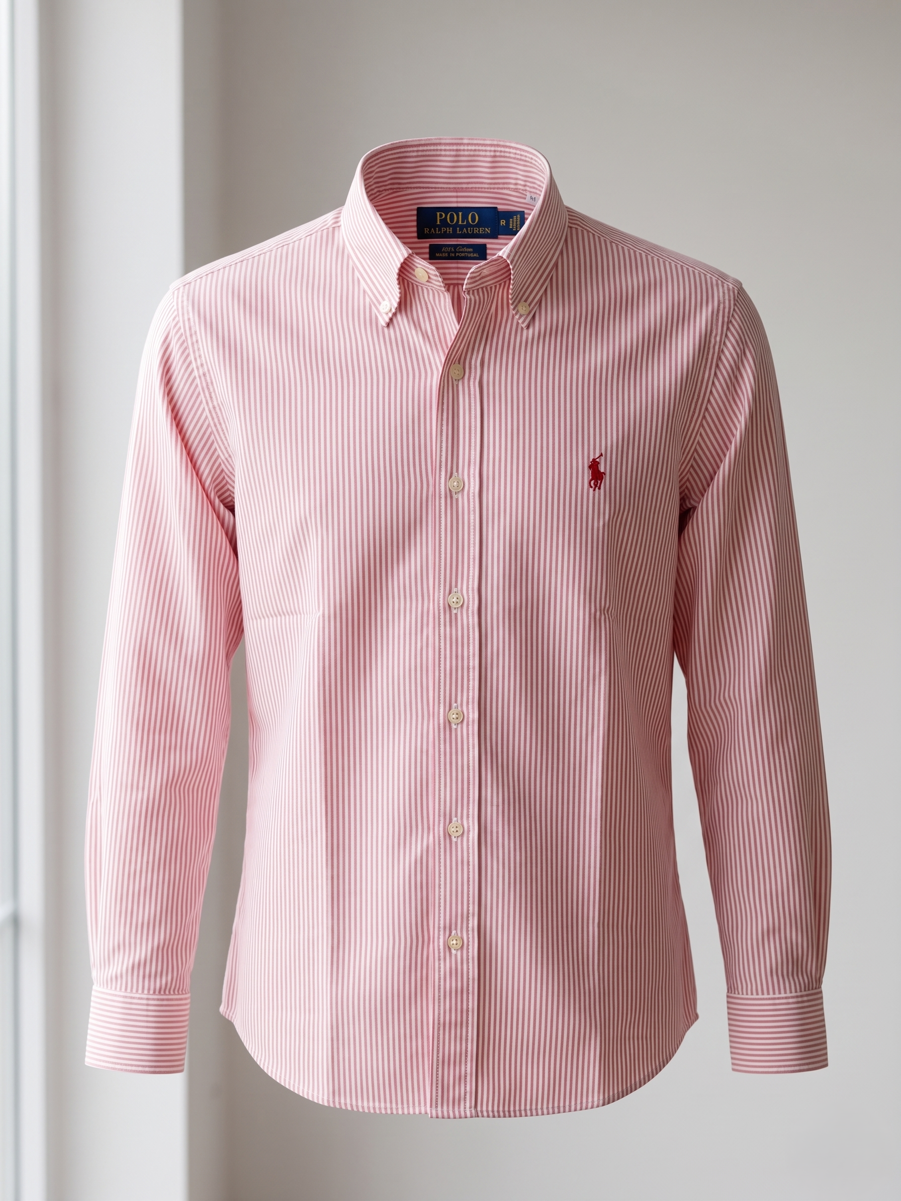 Chemise Classique à Fines Rayures Roses