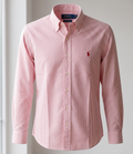 Chemise Classique à Fines Rayures Roses