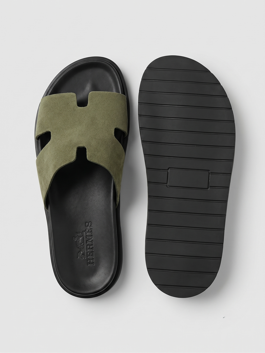 Sandales Minimalistes en Vert Kaki