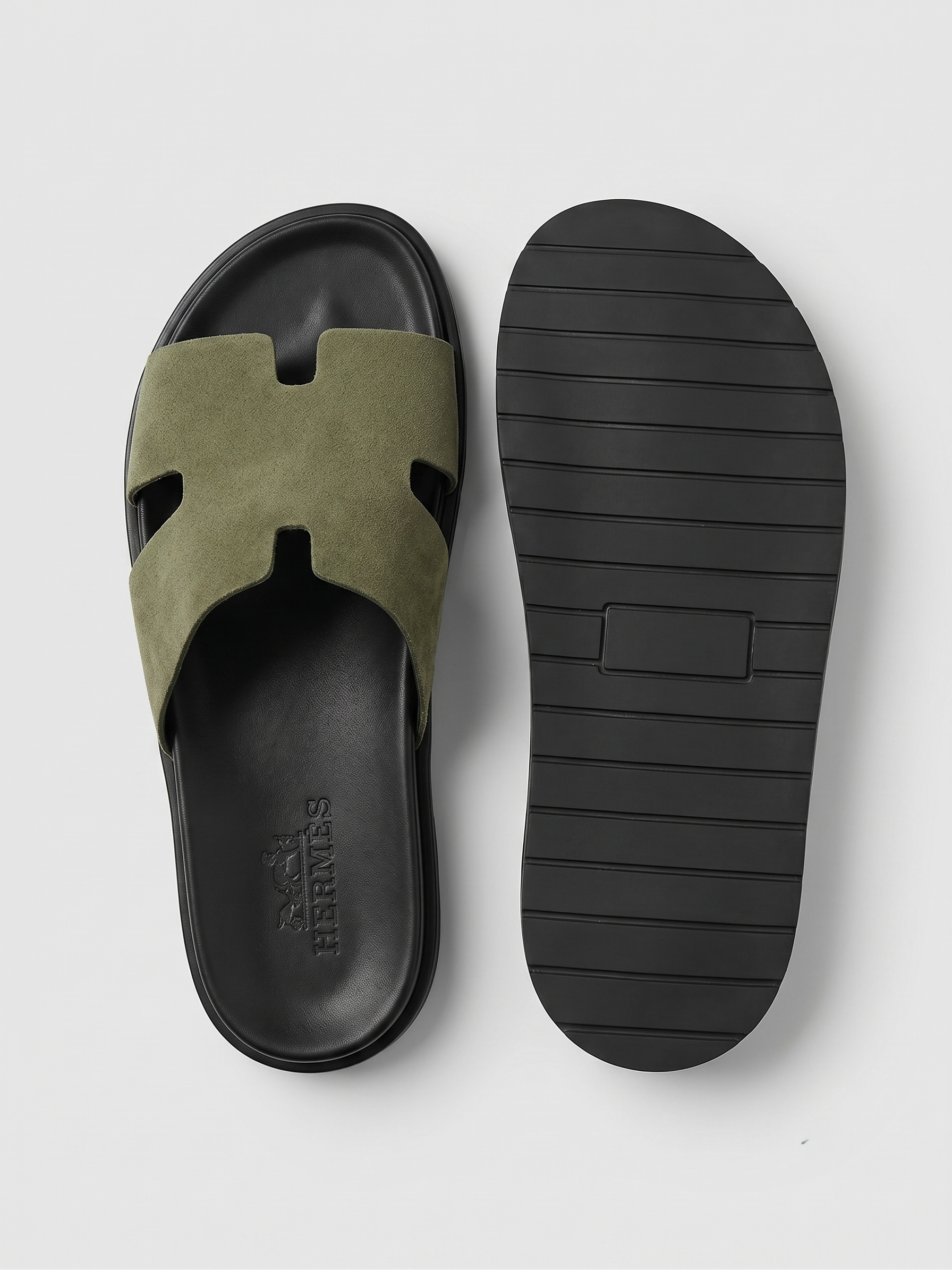 Sandales Minimalistes en Vert Kaki