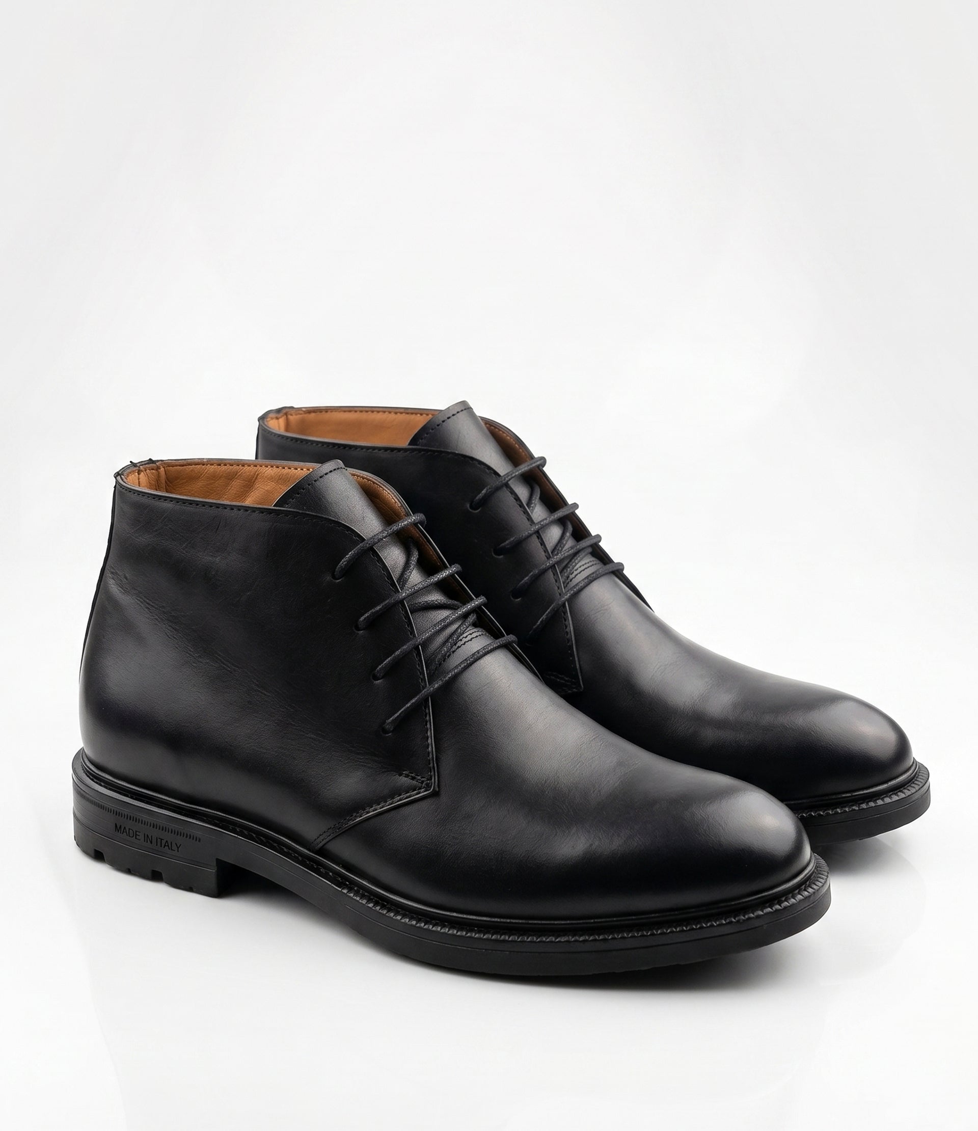Chaussure Derby en Cuir Noir Lisse