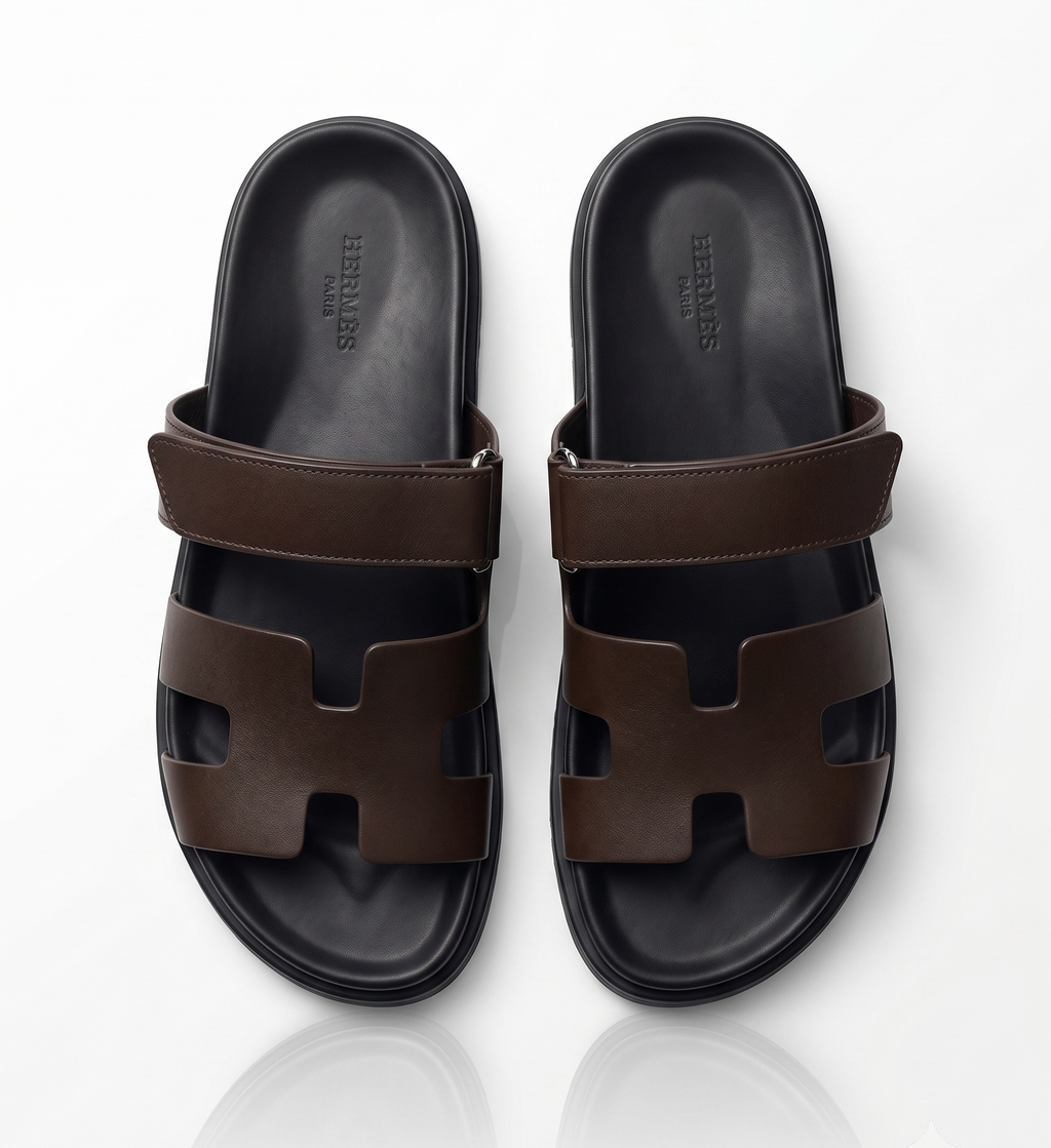 Sandales Premium Cuir Marron Foncé