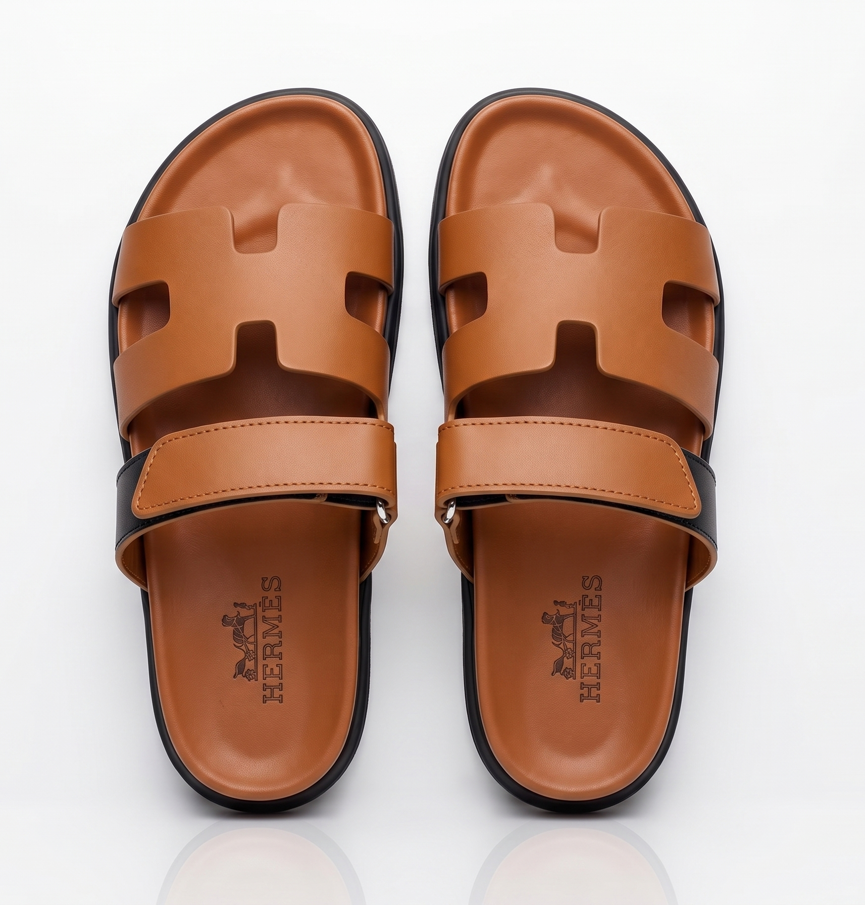 Sandales Homme en Cuir Cognac Premium