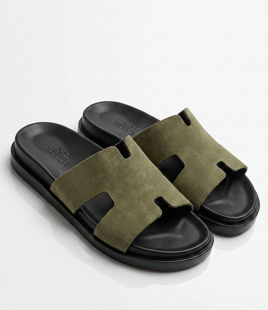 Sandales Minimalistes en Vert Kaki