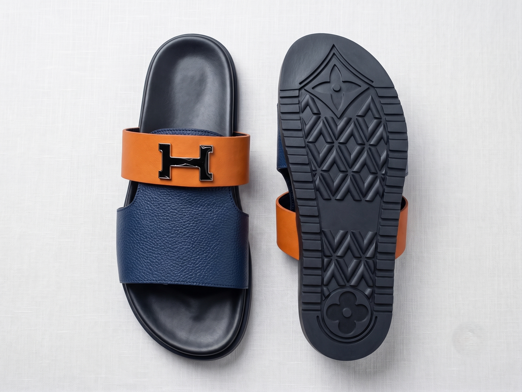 Sandales Premium Bicolores Bleu et Orange