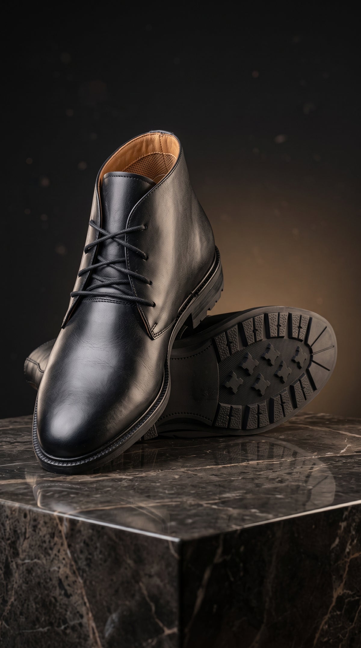 Chaussure Derby en Cuir Noir Lisse