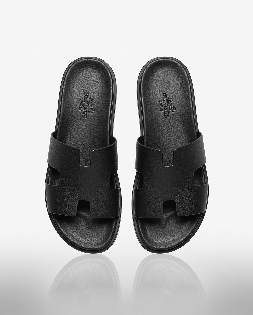 Sandales en Cuir Noir Élégance Minimaliste