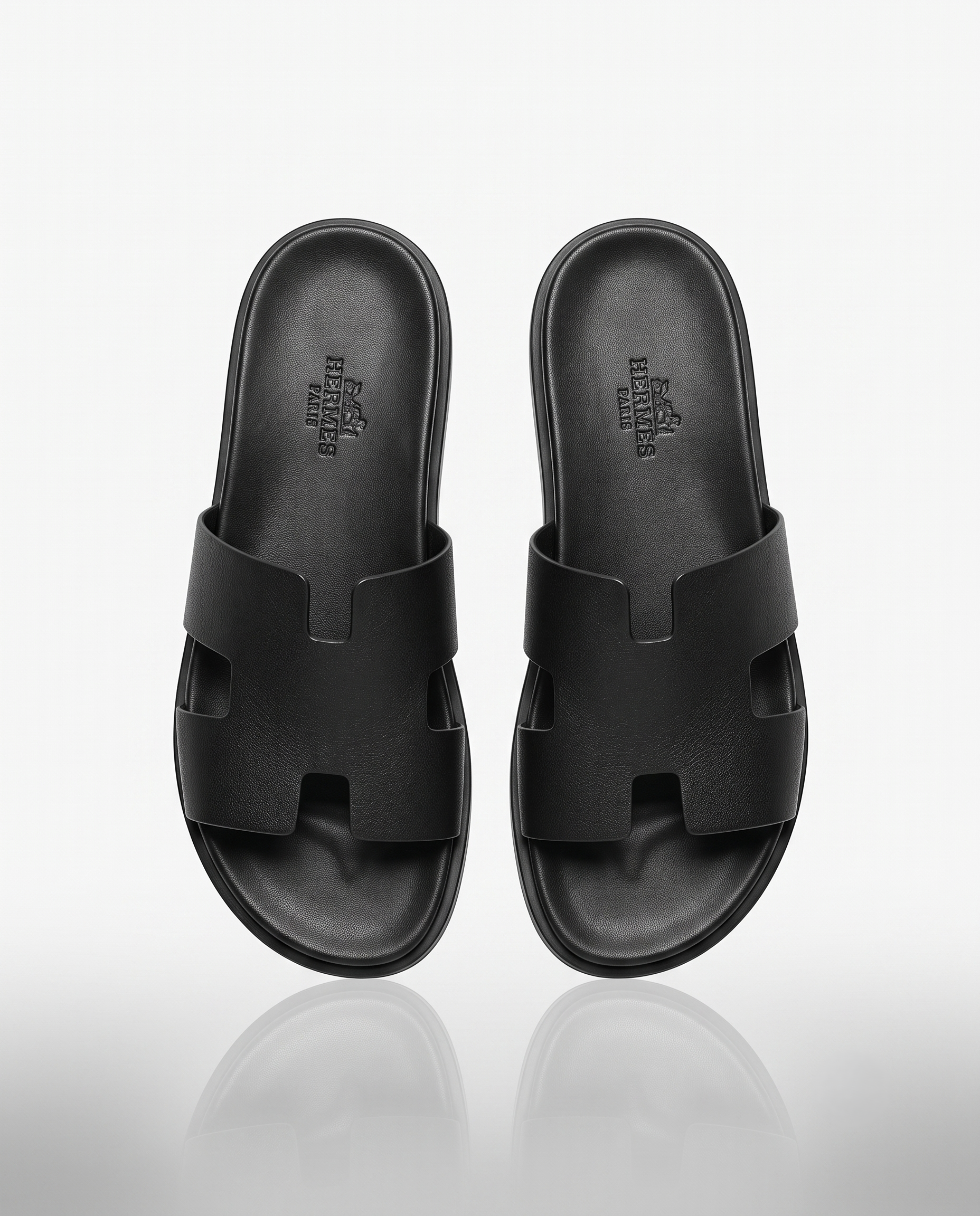 Sandales en Cuir Noir Élégance Minimaliste