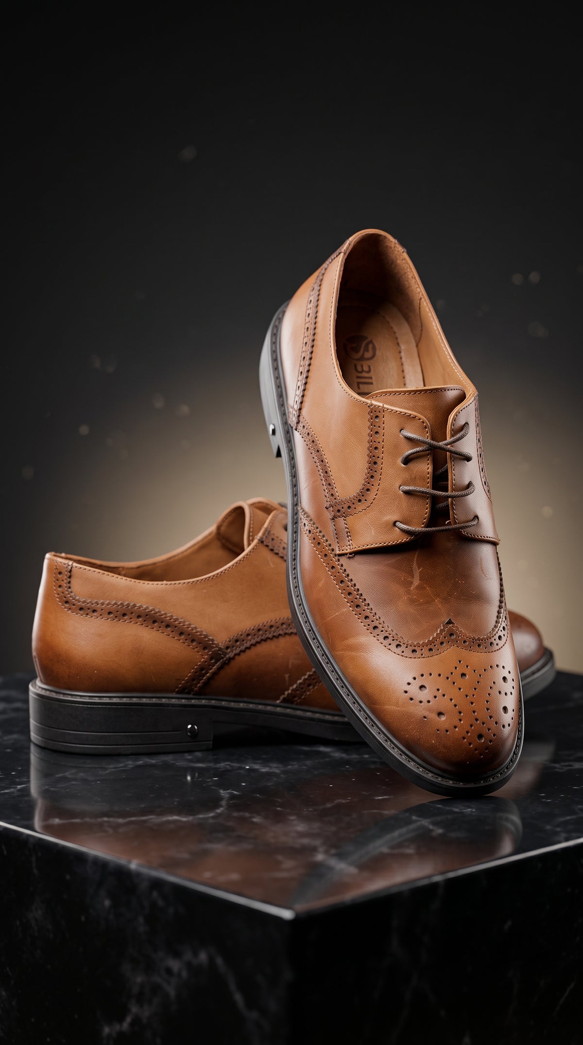 Chaussures Derby en Cuir Marron