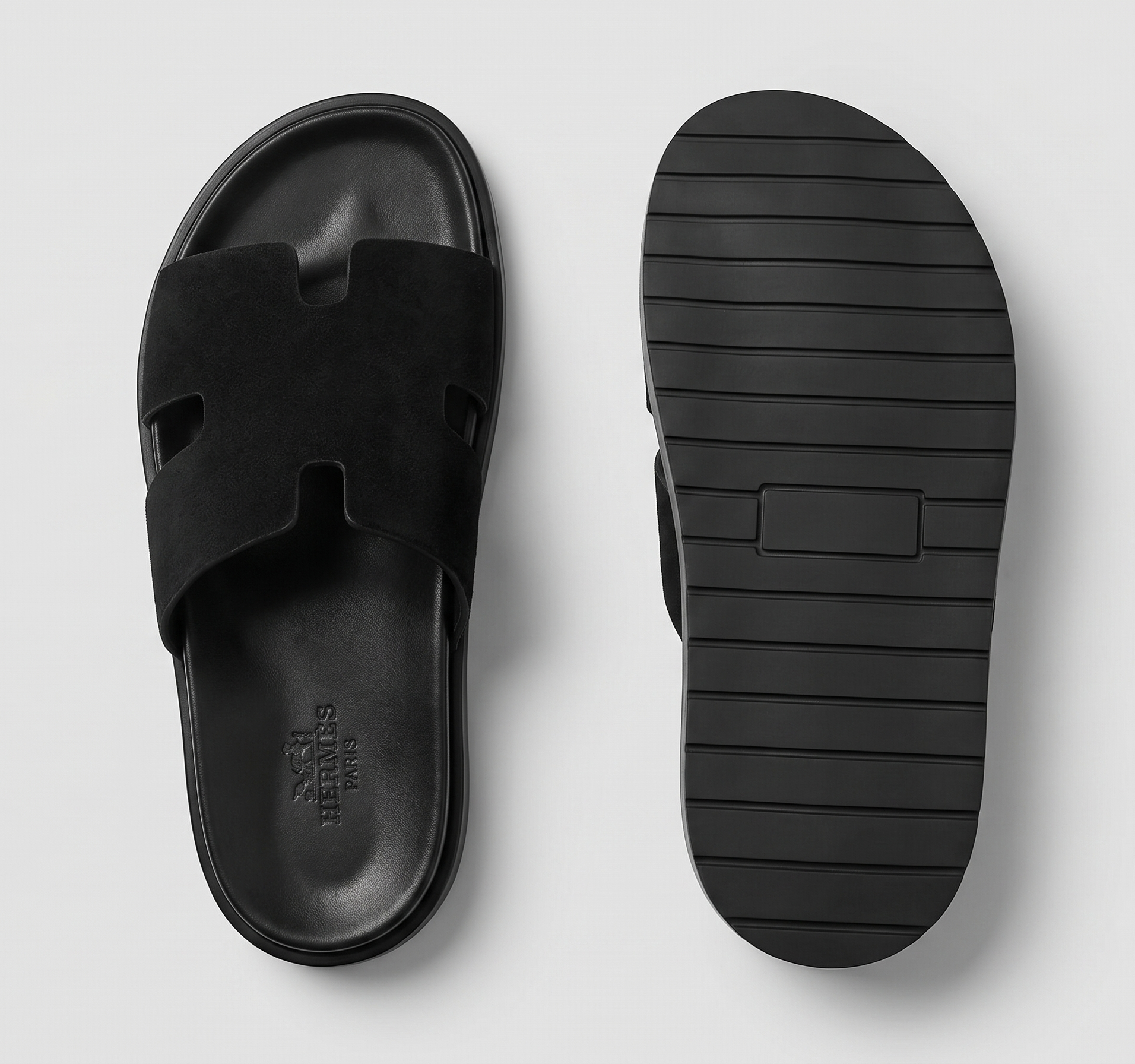Sandales premium en Noir Intense
