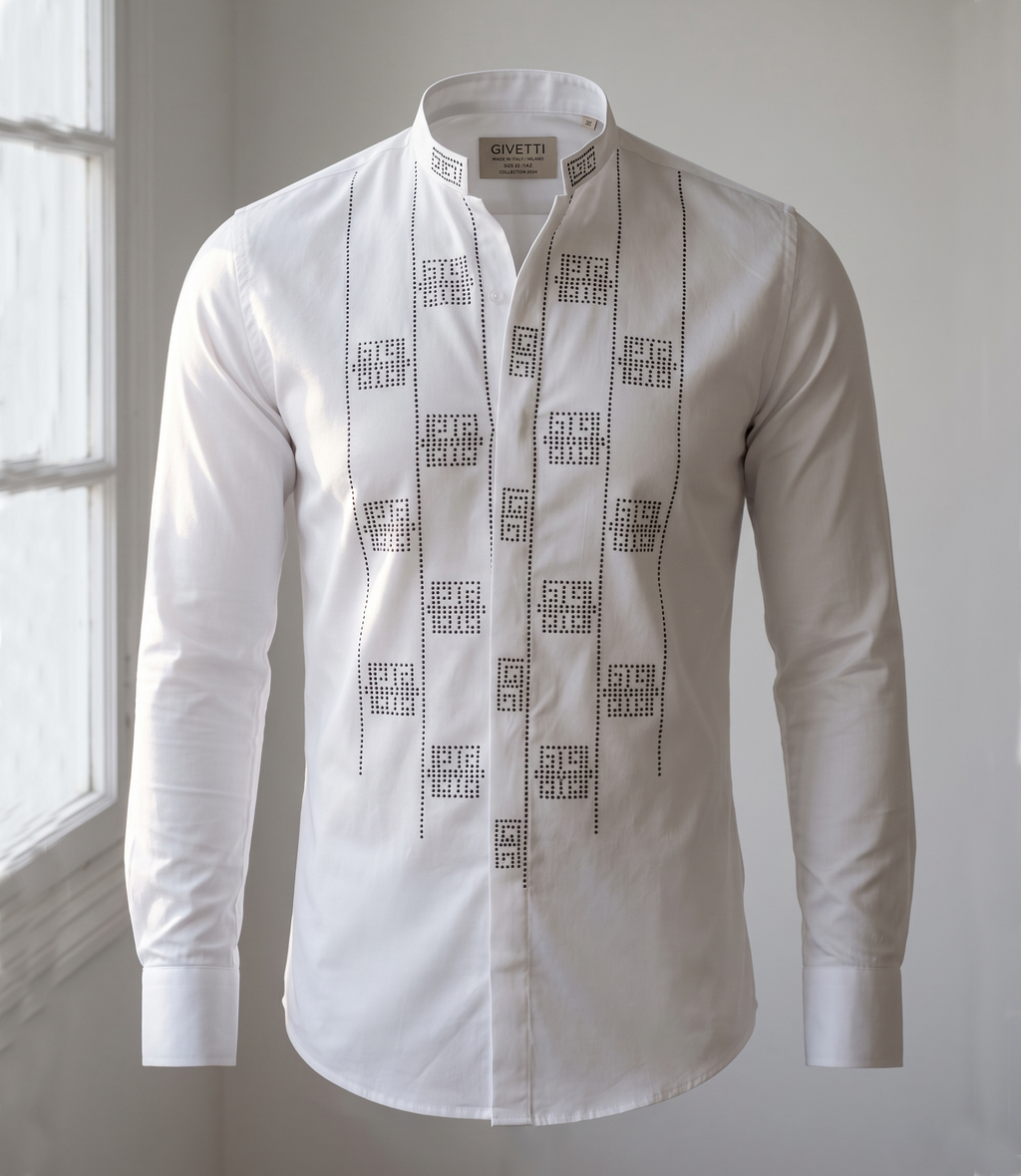 Chemise Blanche Géométriques