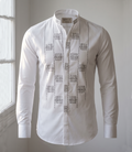 Chemise Blanche Géométriques
