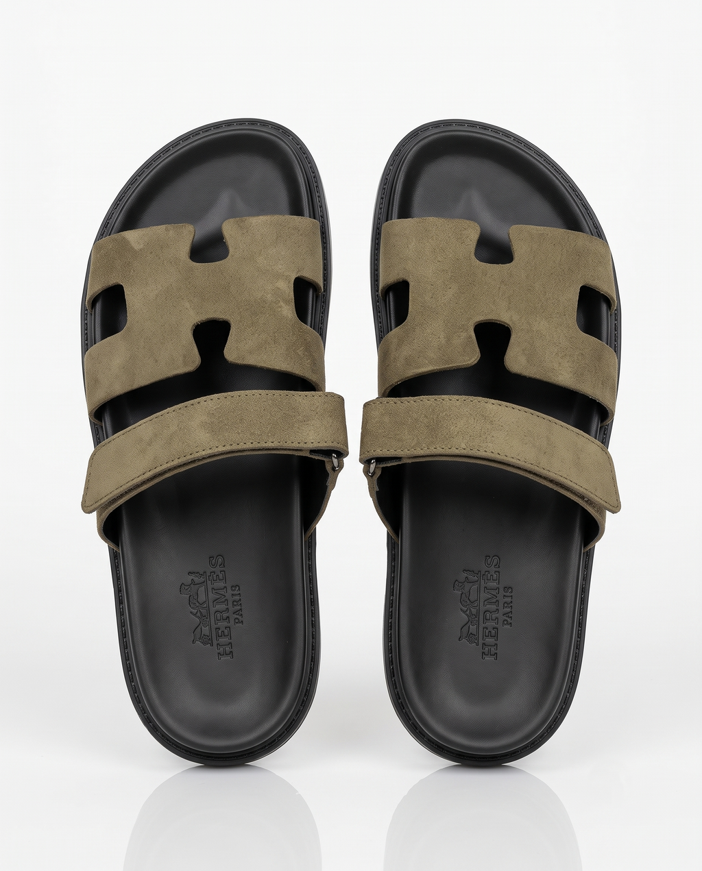 Sandales Homme en Daim Kaki