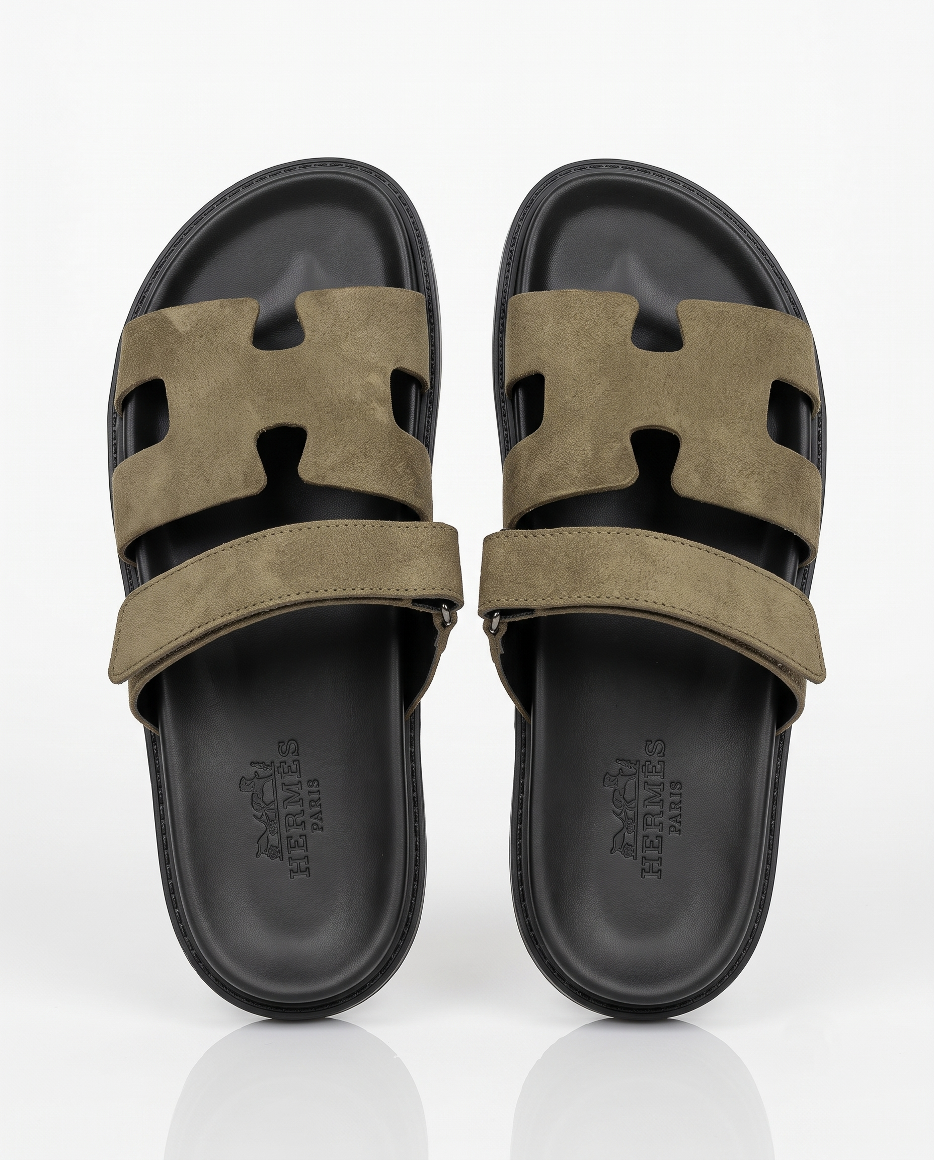 Sandales Homme en Daim Kaki