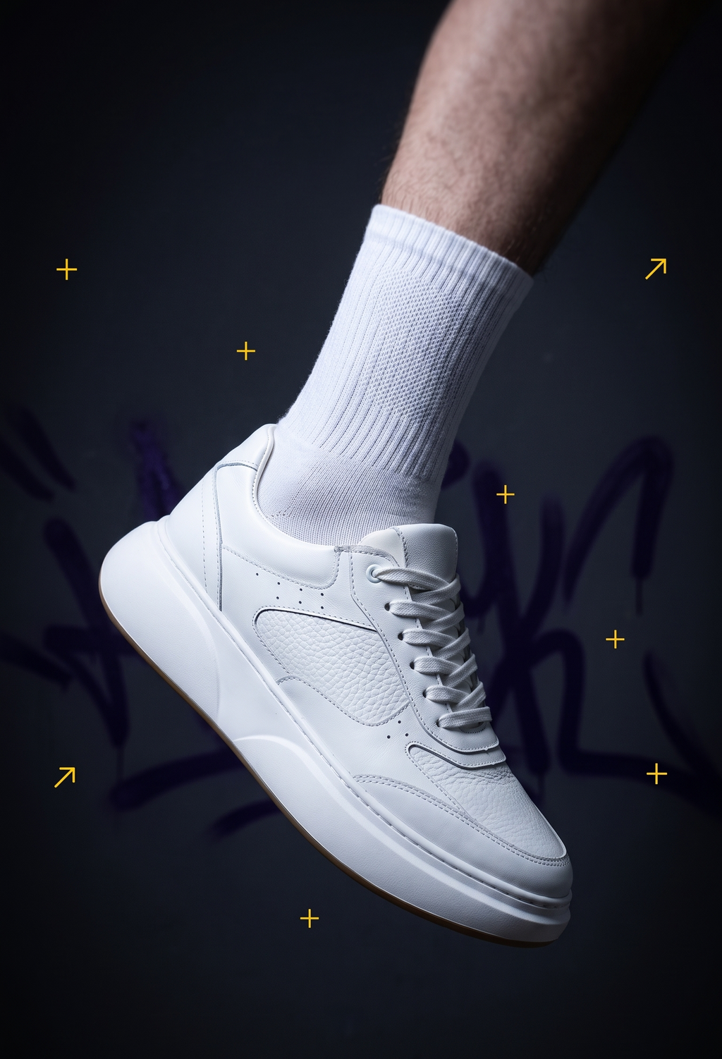 Sneakers Chunky en Cuir Blanc Premium