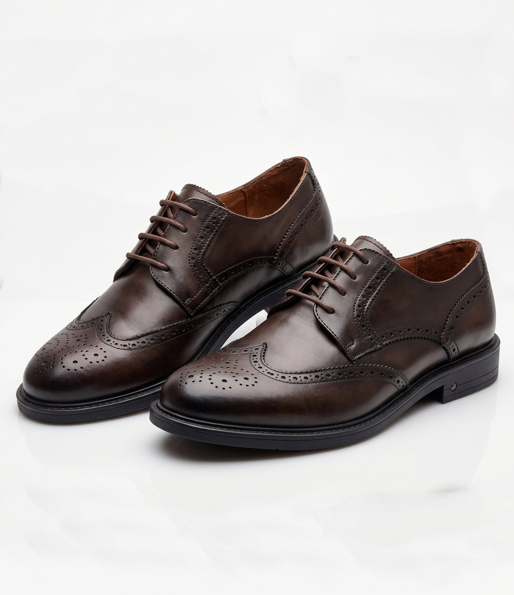 Chaussures Derby en Cuir Marron foncé