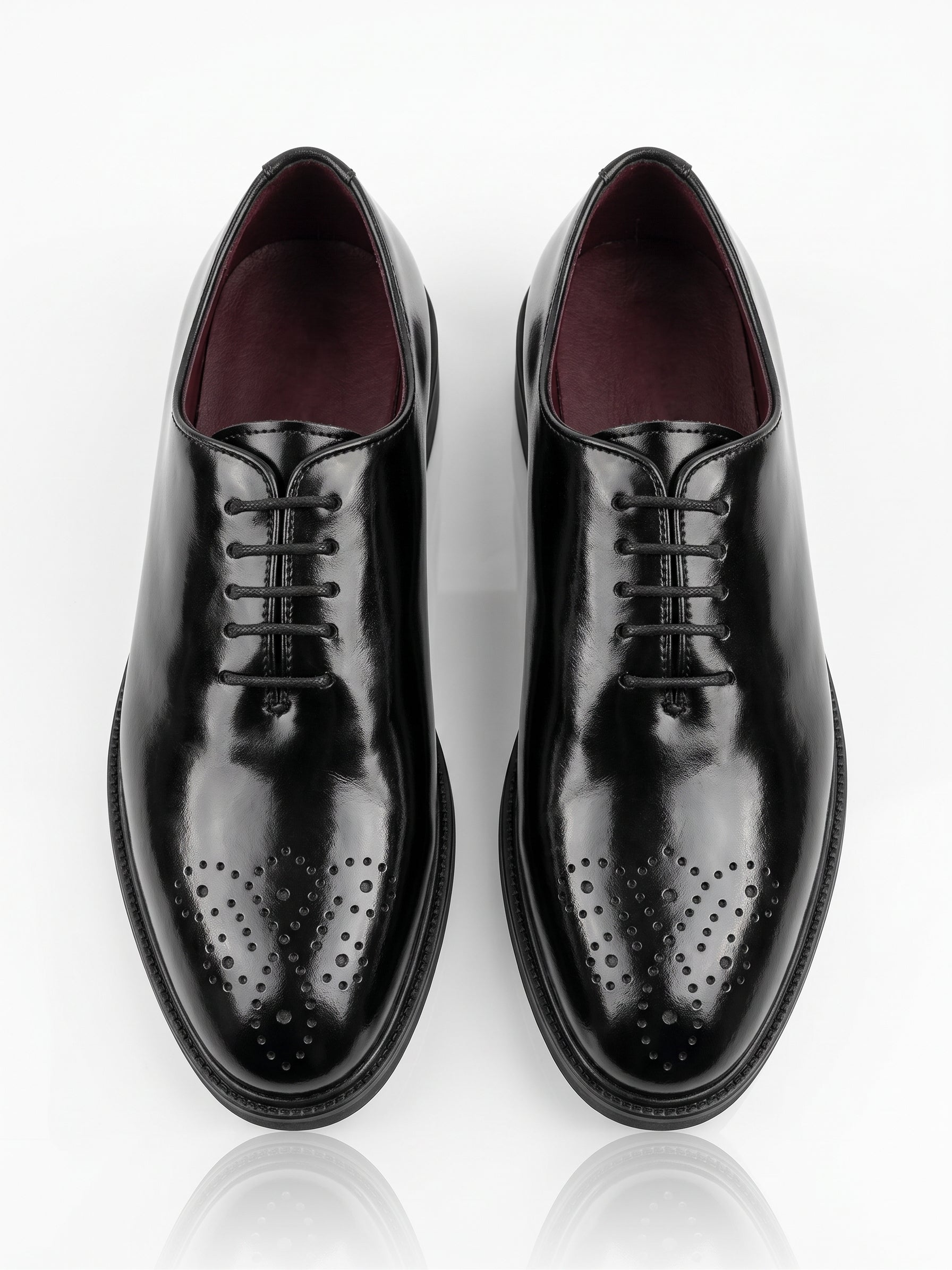Chaussures de Ville Noires à Bout Fleuri