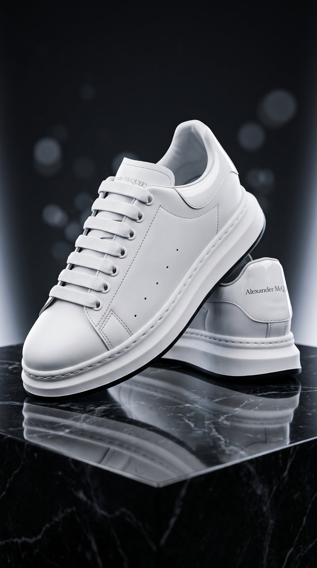 Baskets Oversize en Cuir Blanc