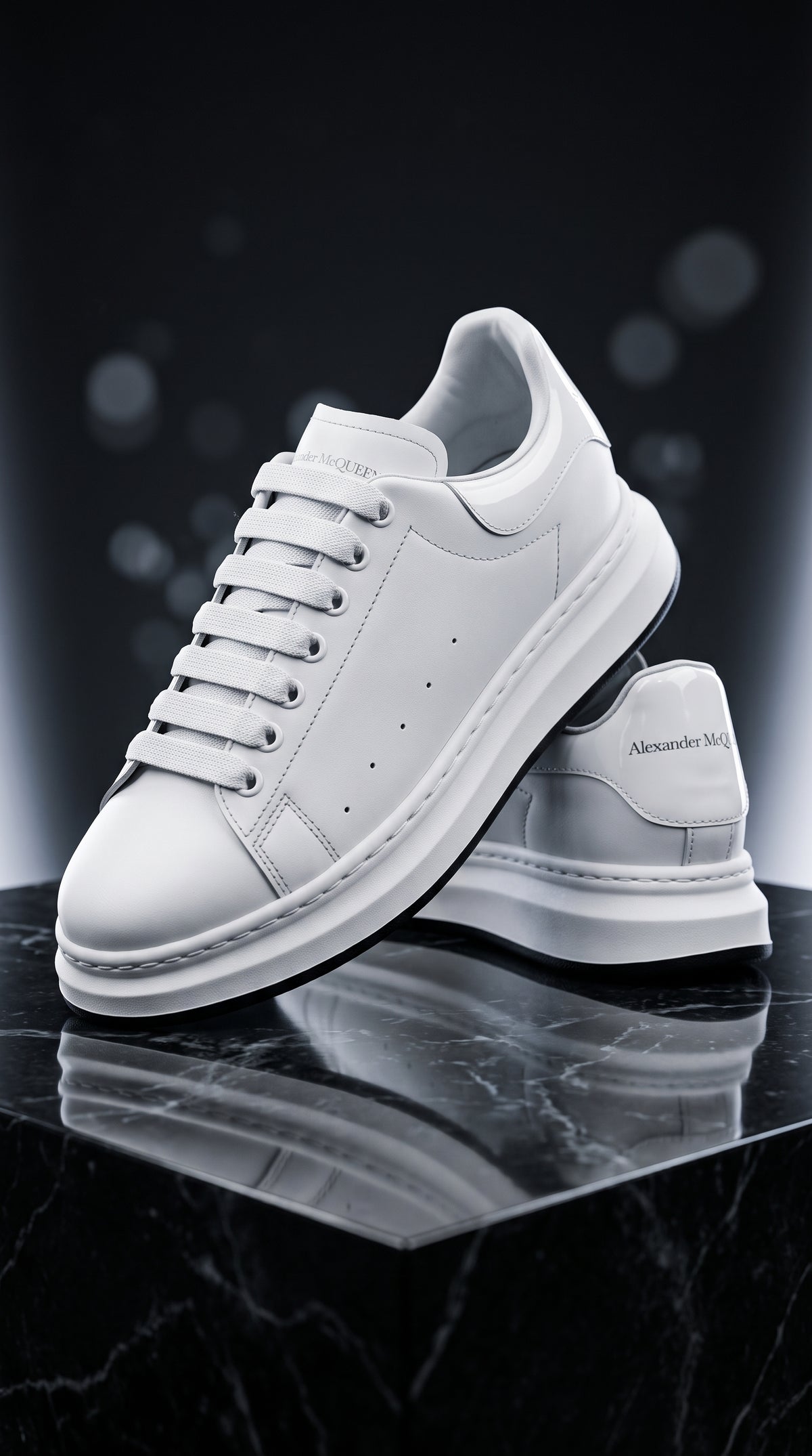 Baskets Oversize en Cuir Blanc