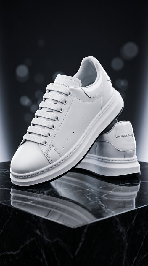 Baskets Oversize en Cuir Blanc