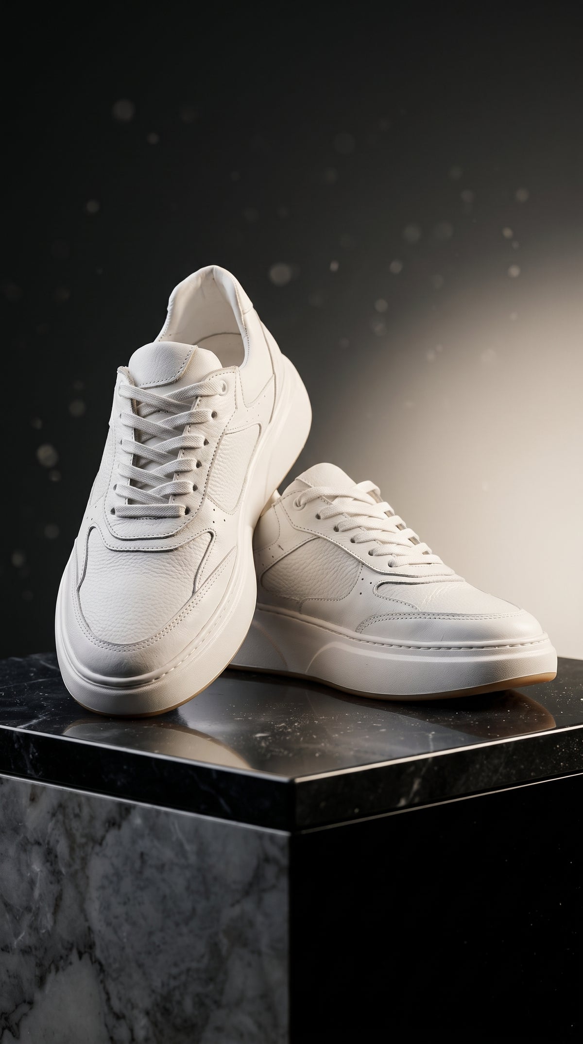 Sneakers Chunky en Cuir Blanc Premium