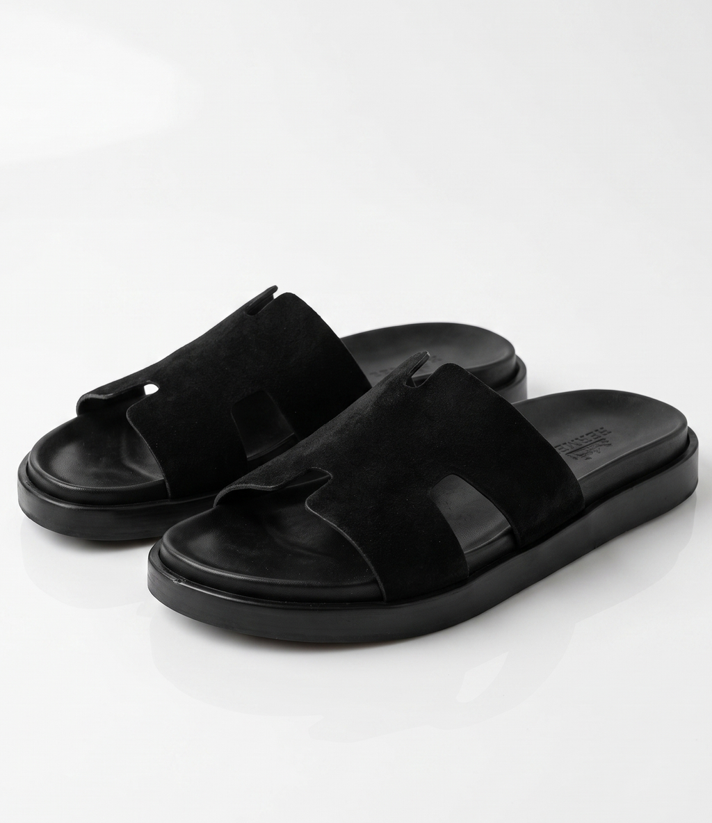 Sandales premium en Noir Intense