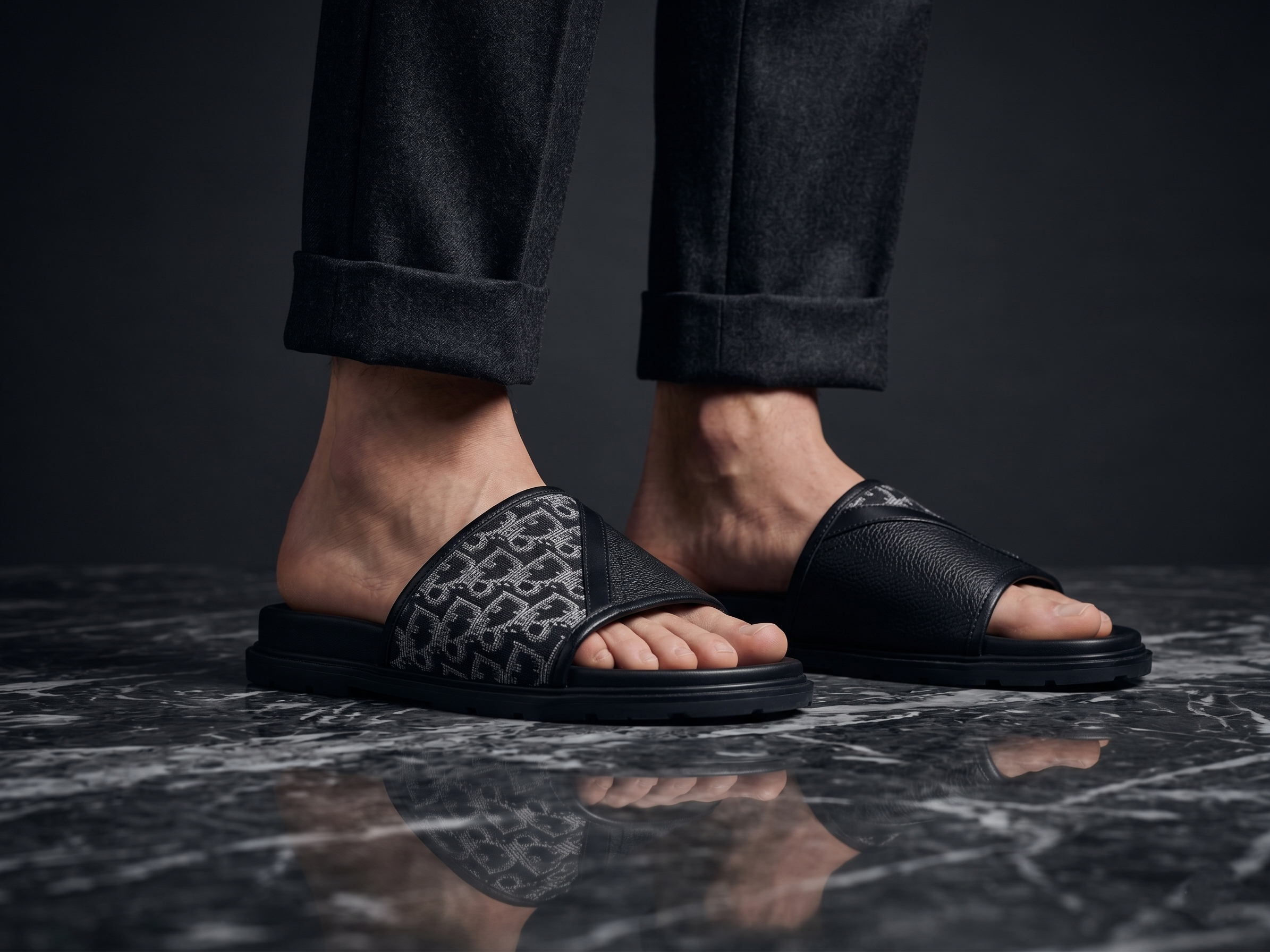 Sandal Urbaines en Cuir et Toile