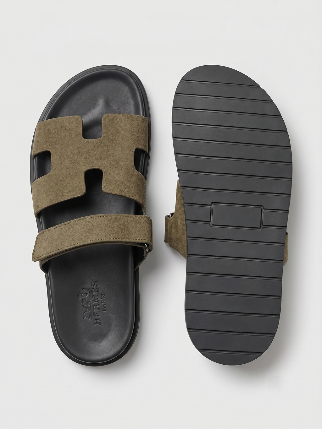 Sandales Homme en Daim Kaki
