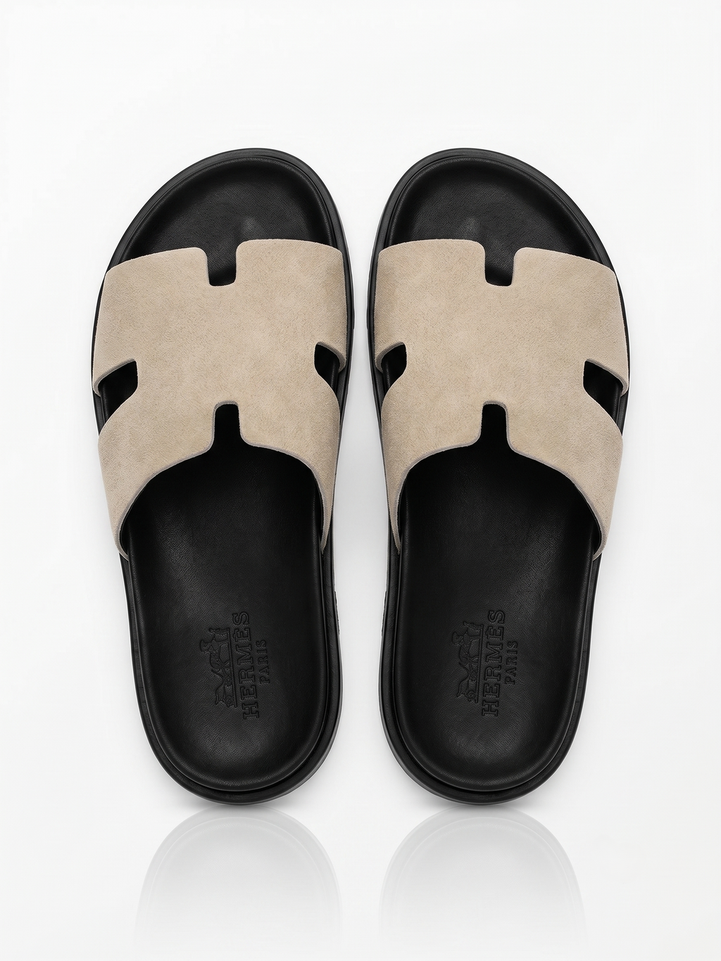 Sandales Suède Beige & Semelle Confort Noire