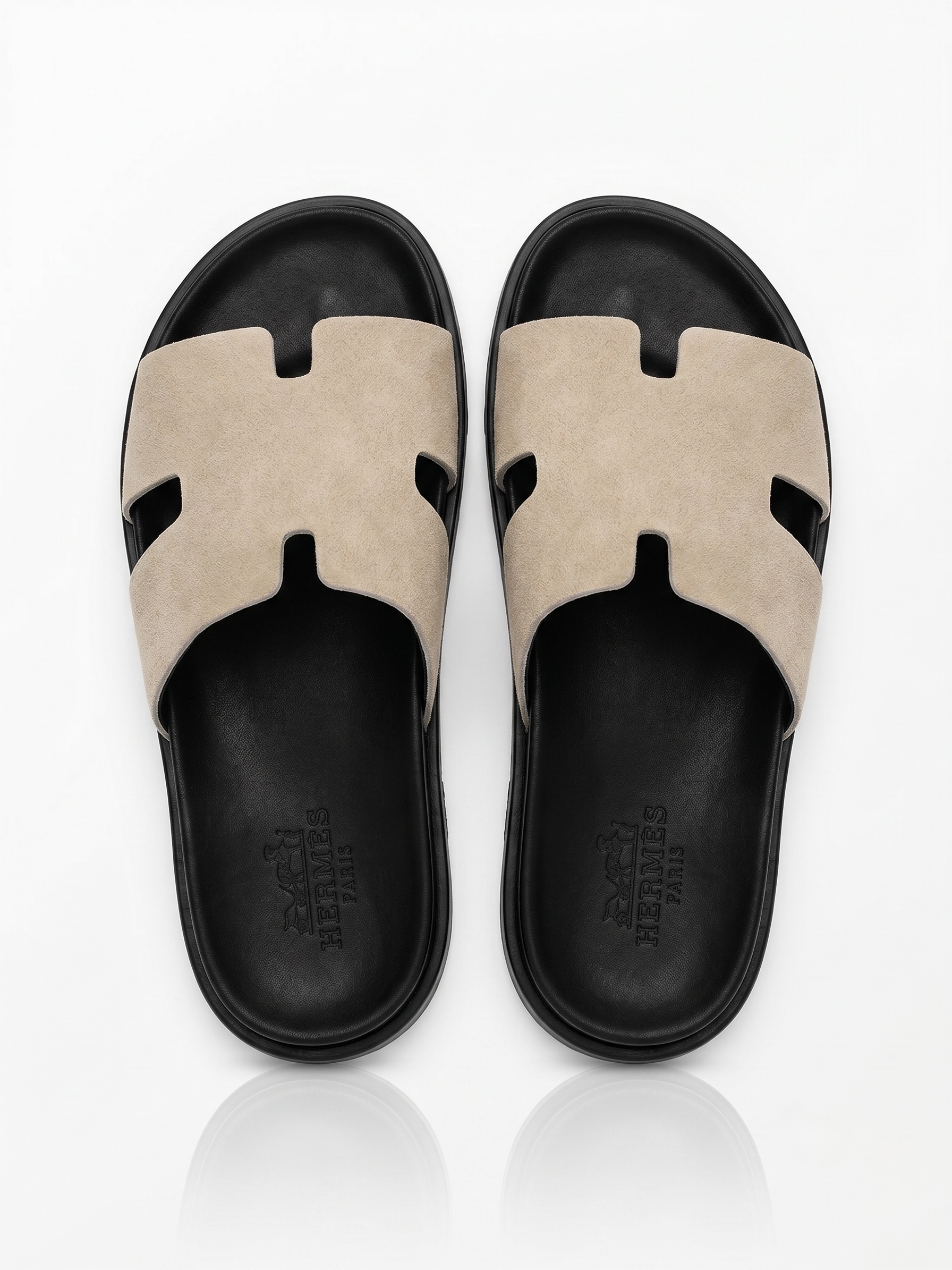 Sandales Suède Beige & Semelle Confort Noire