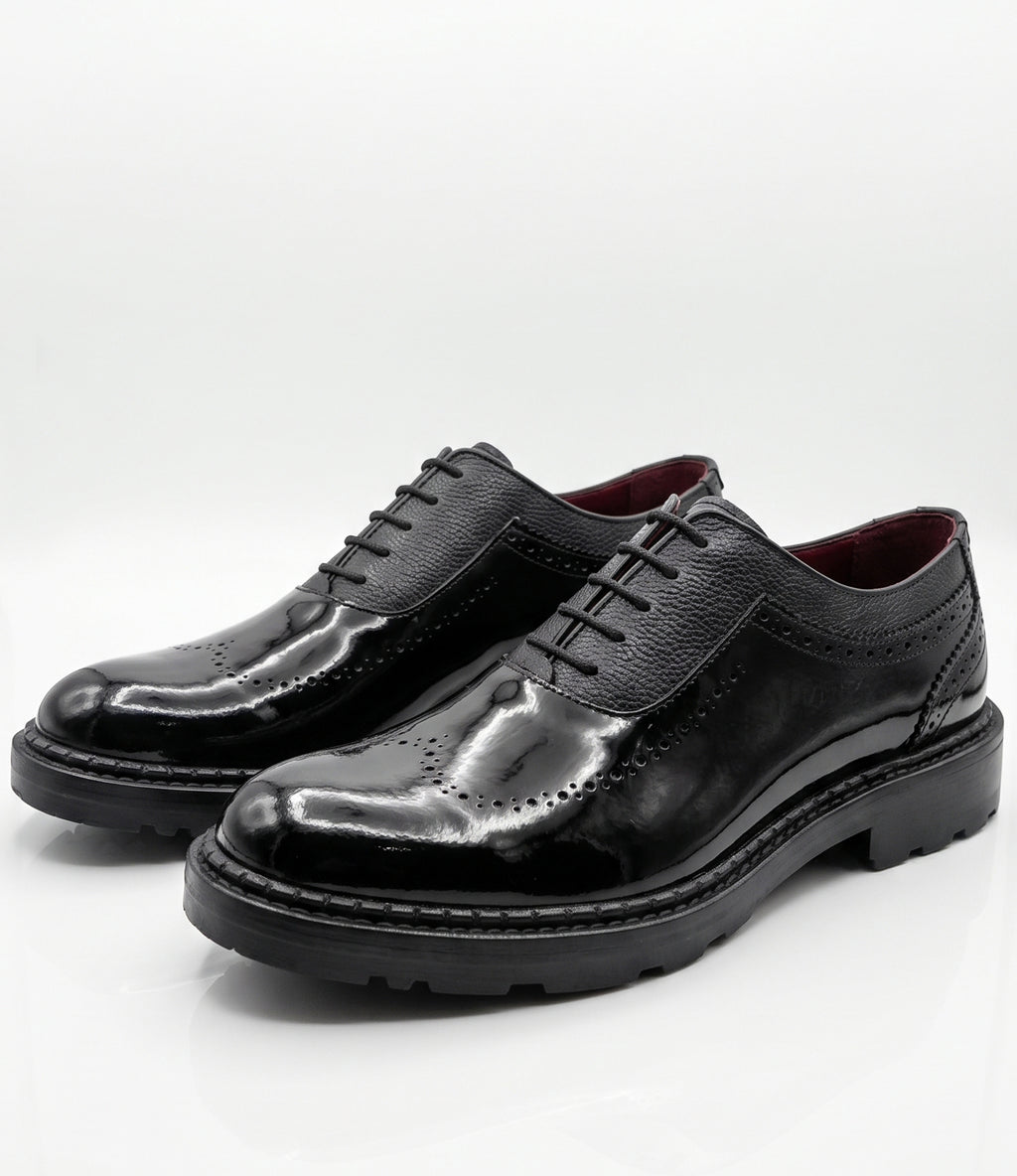 Derbies Brogues Cuir et Vernis