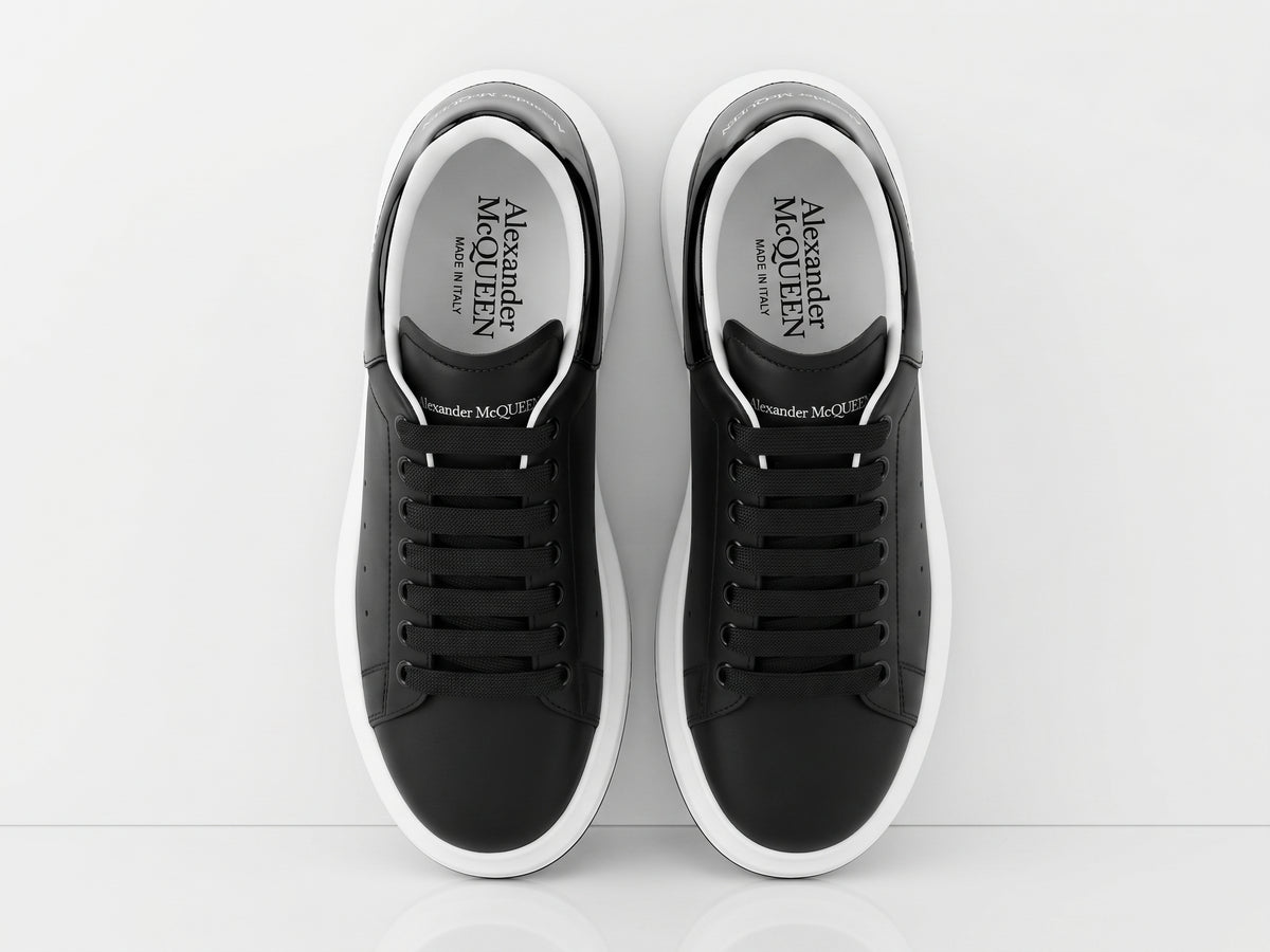Baskets Oversize en Cuir Noir